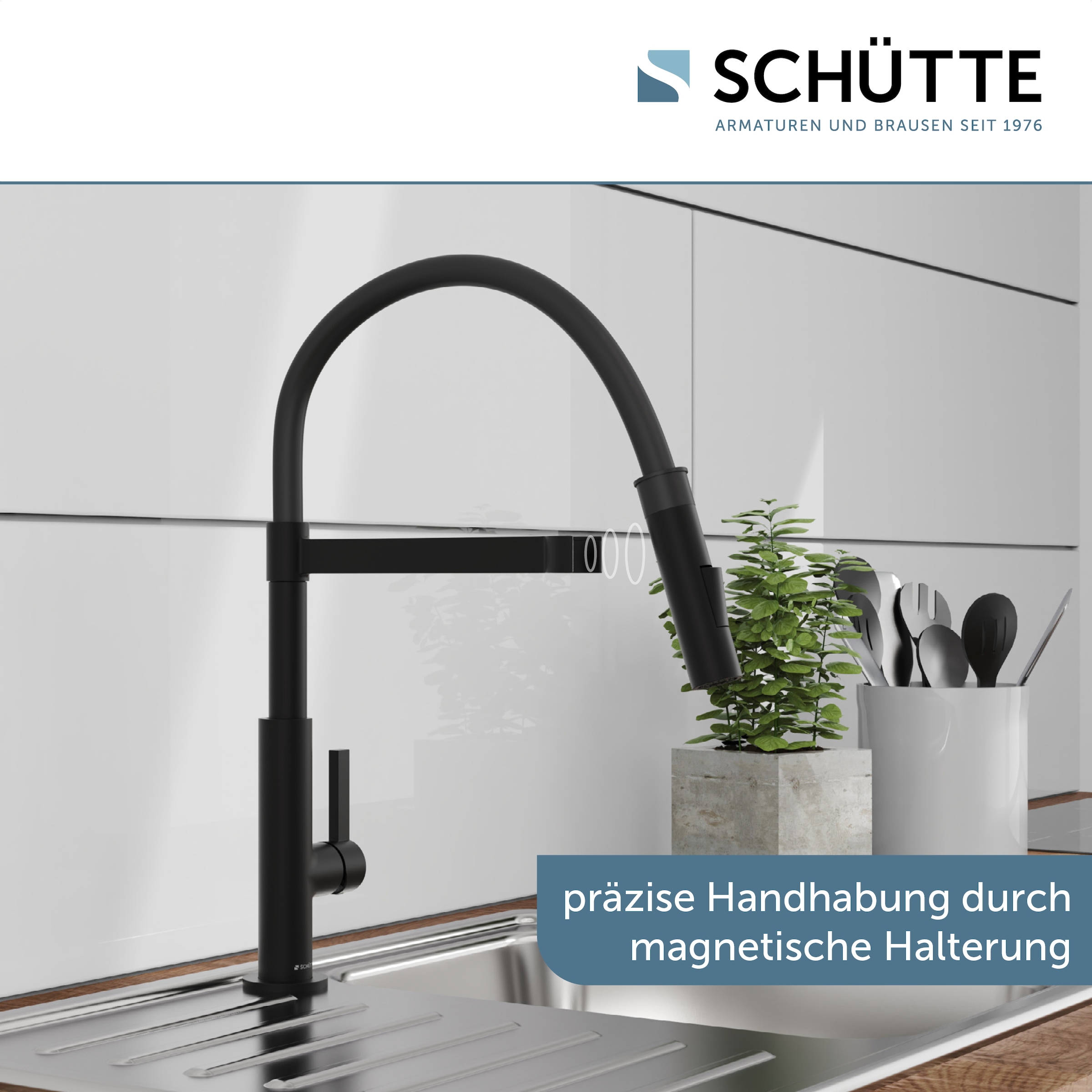 Schütte Spültischarmatur »MIAMI« energiesparende Cold-Start-Funkt., 360° schwenkbar, 2-fach verstellbar