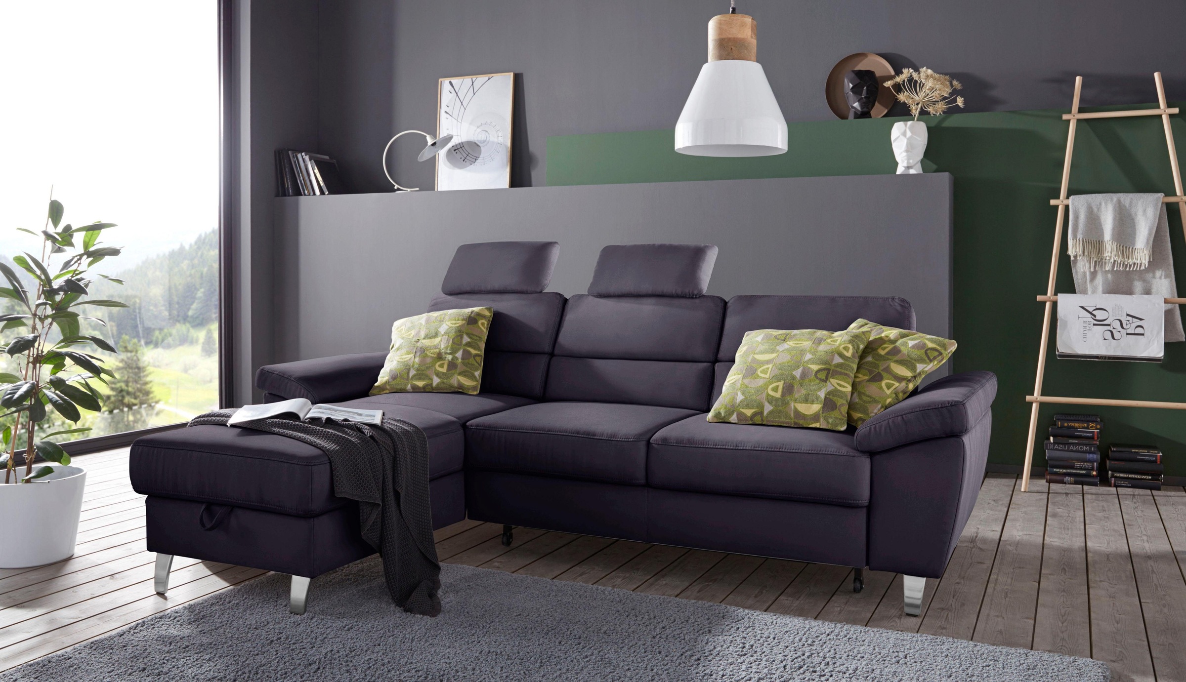 sit&more Ecksofa »Sorano L-Form«, wahlweise mit Bettfunktion und Bettkasten
