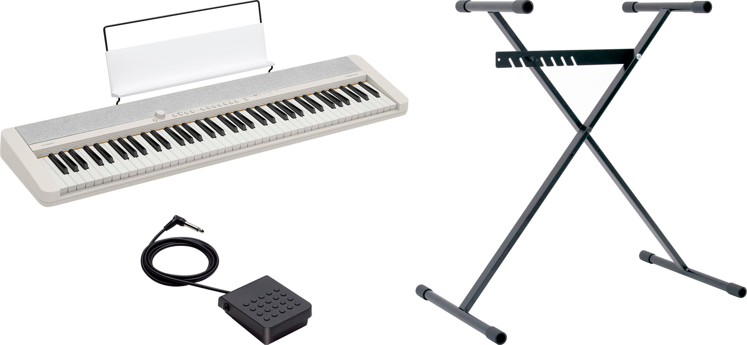 CASIO Home-Keyboard »CT-S1-76 weiß« inkluisve Pedal und Stativ weiß