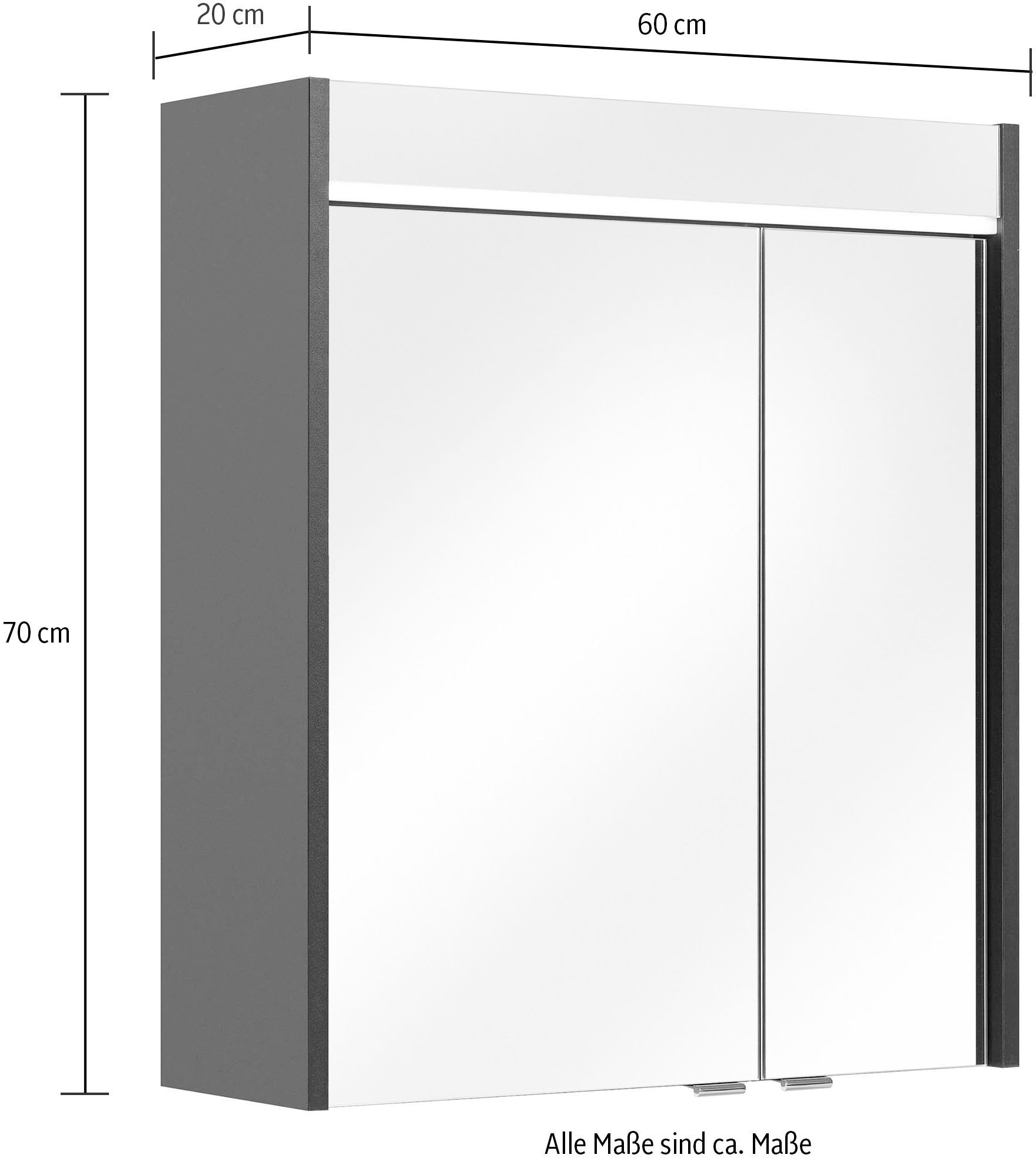 Saphir Badmöbel-Set »Quickset 327 5-teilig, Waschbeckenunterschrank und LED-Spiegelschrank« Set, 5 Stk. tlg.