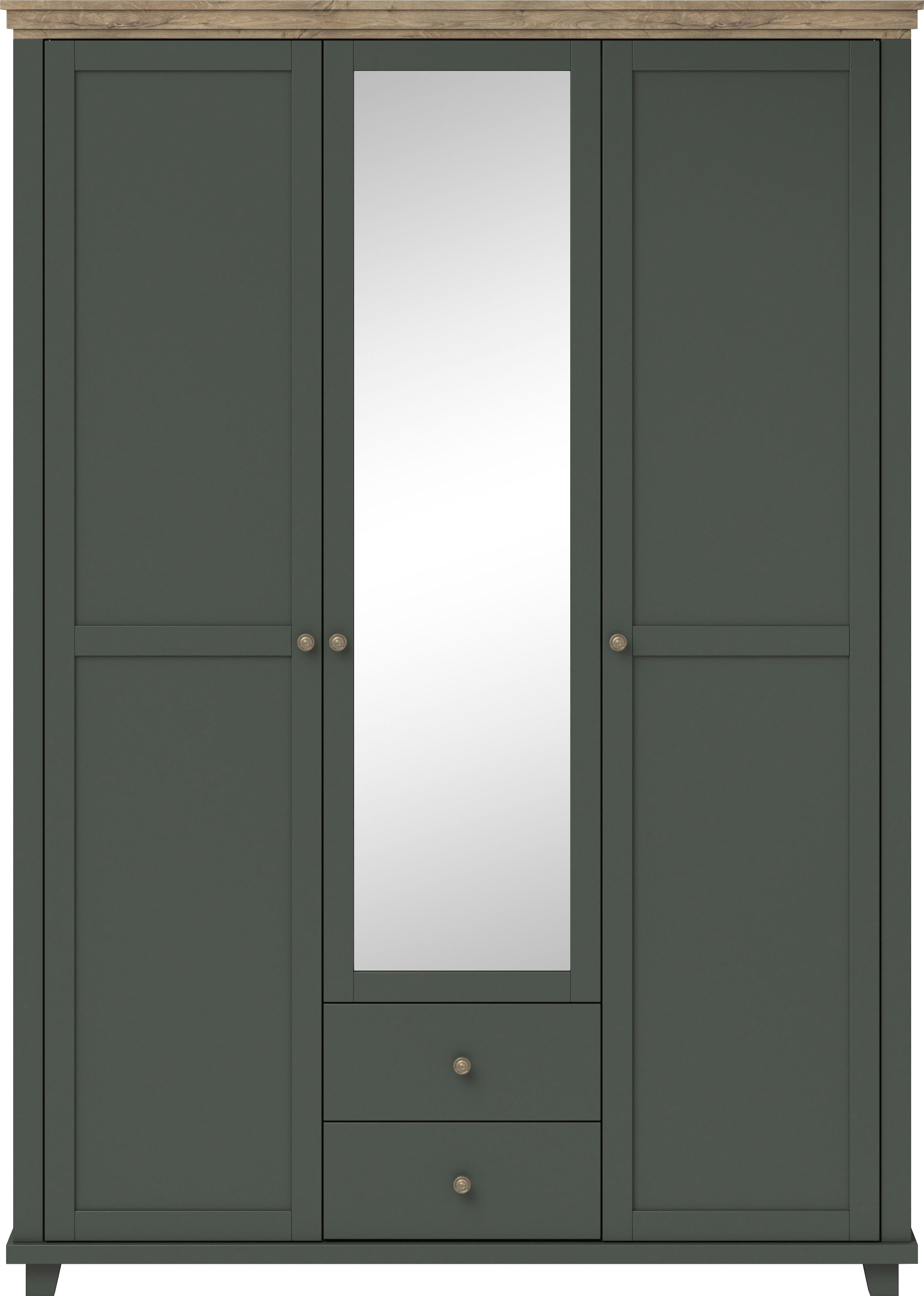Home affaire Drehtürenschrank »Evora, Landhausschrank in 3 verschieden Größen, Türen mit Soft- Close«, Kleiderschrank mit Spiegel, aus FSC®-zertifiziertem Holzwerkstoff