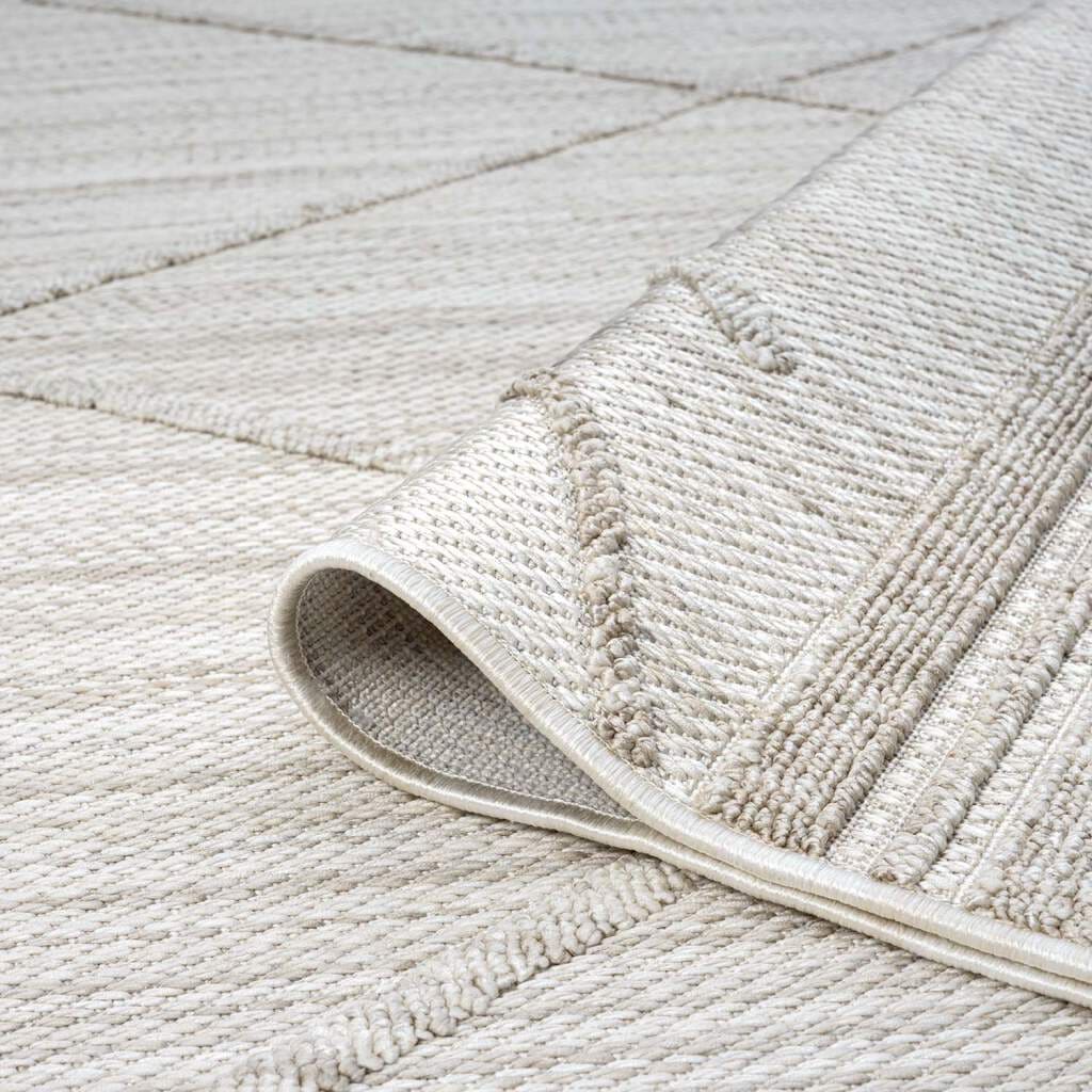 Carpet City Teppich »CLASICO 8931«, rechteckig, 11 mm Höhe, Läufer, Kurzflor, Hochtief-Muster, Boho, Fransen, Wohnzimmer
