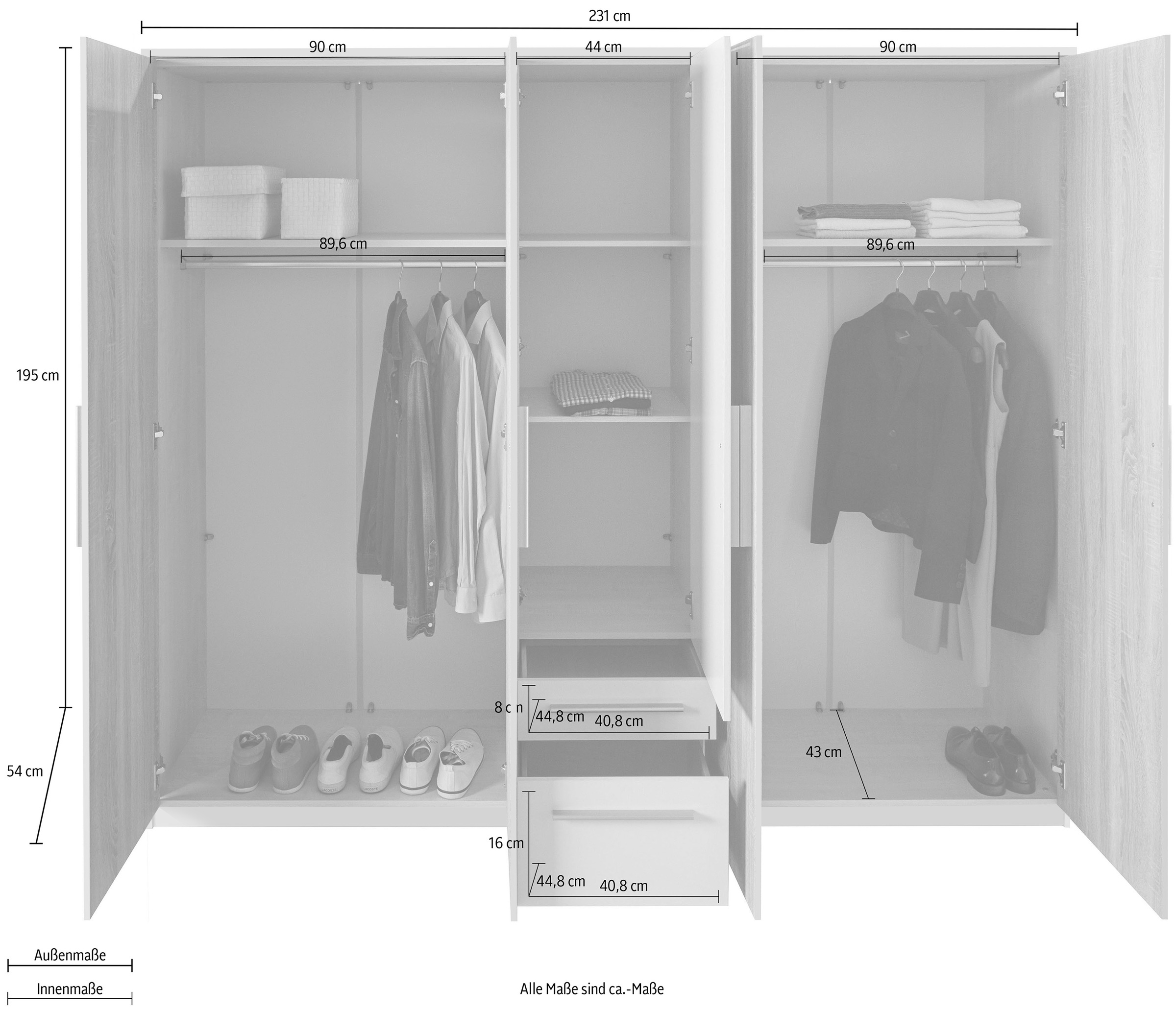 priess Kleiderschrank, in 3 Breiten