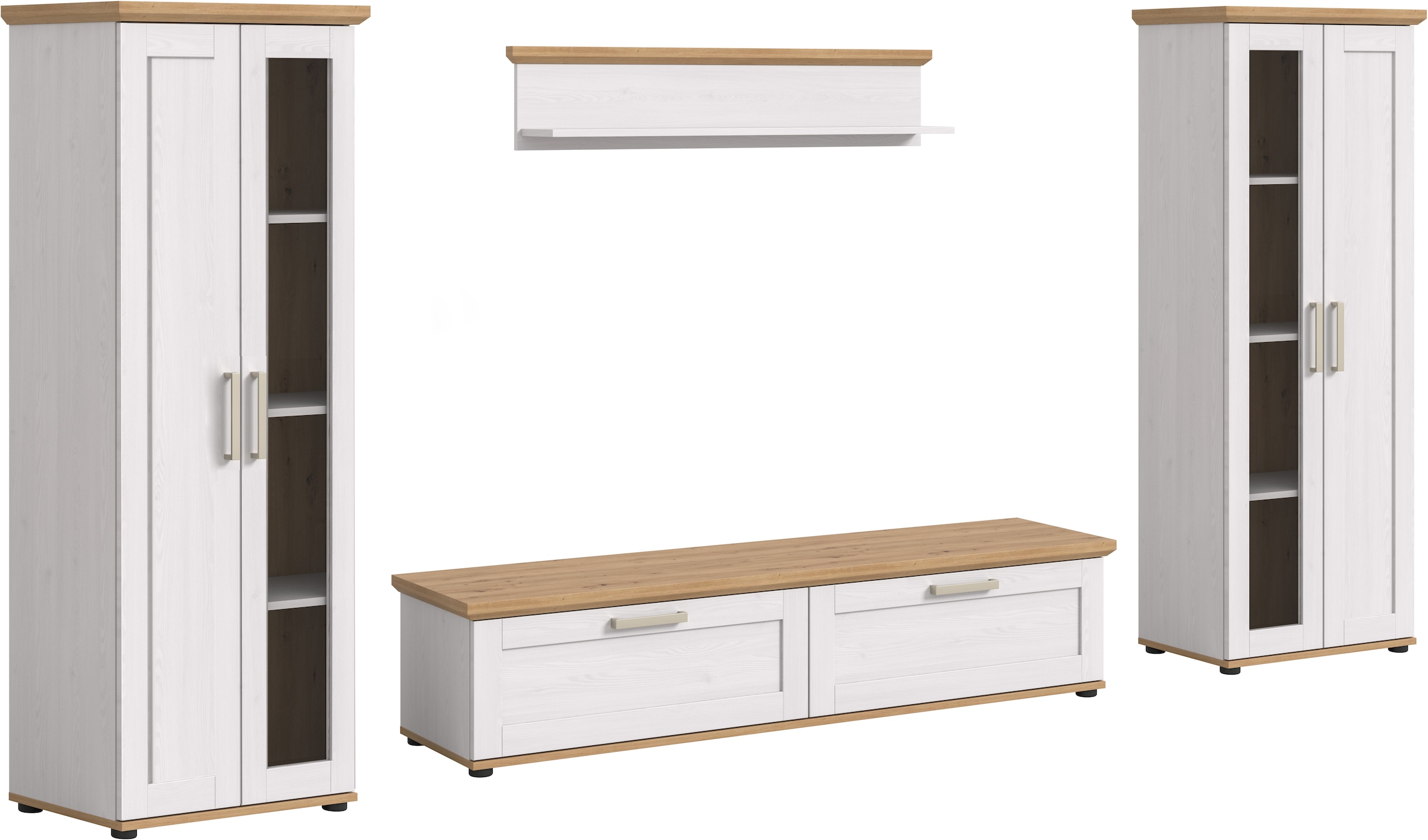 Home affaire Wohnwand »Cosenza« Set, 4 Stk. tlg. Cosenza, Breite: 336 cm, 2 günstig online kaufen