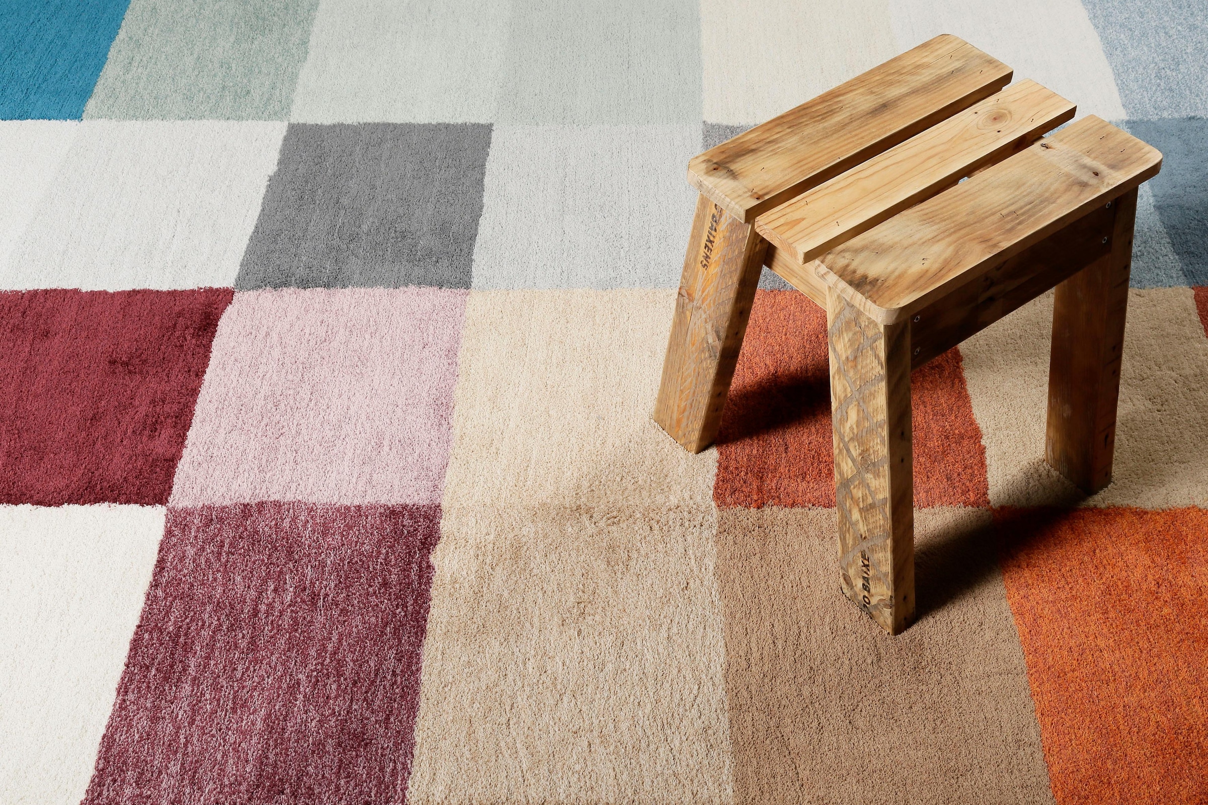 Esprit Teppich »Loft Karo«, rechteckig, 20 mm Höhe, Wohnzimmer, bunt kariert, sehr weicher Flor, dicht gewebt, robust