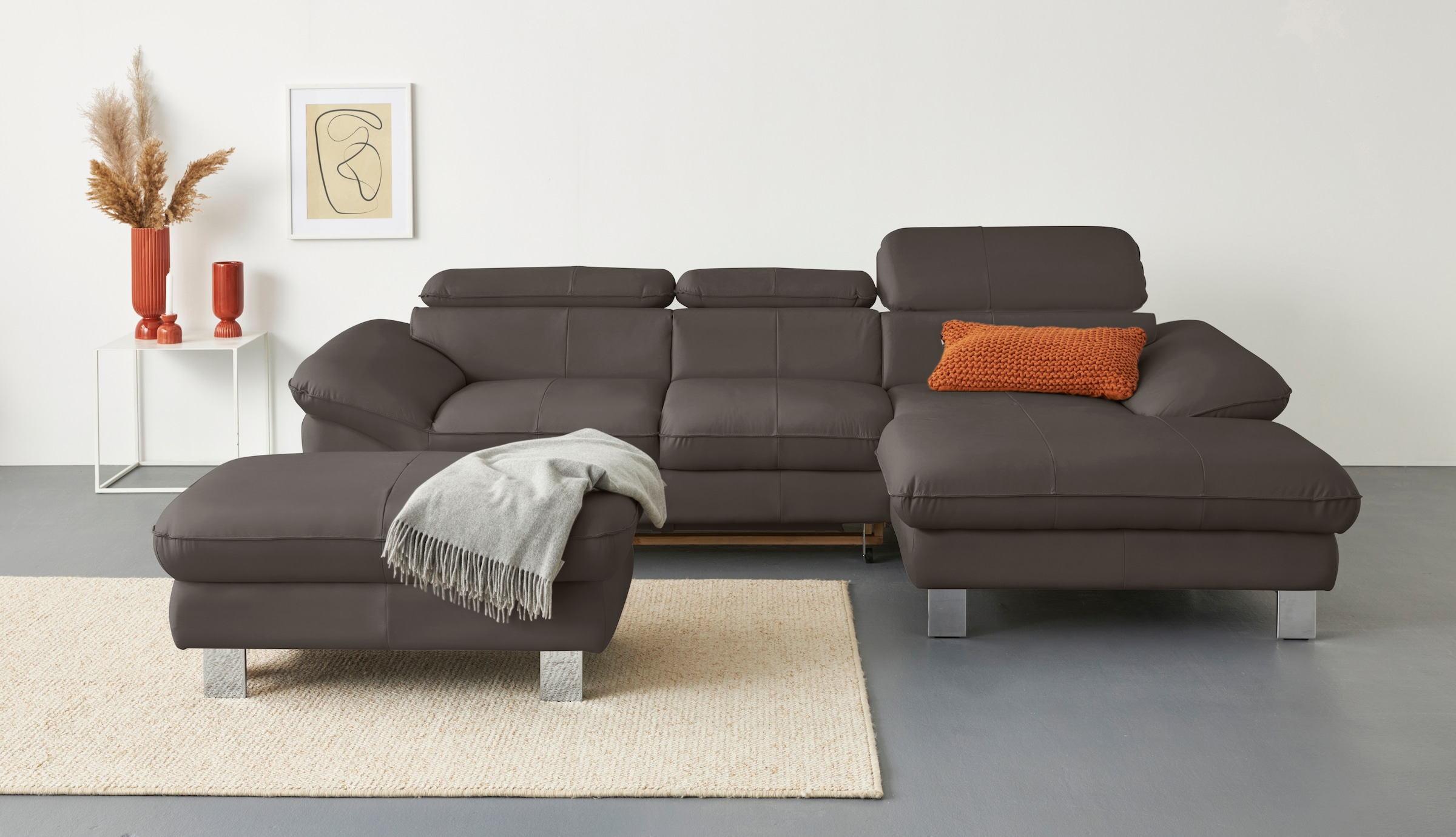COTTA Ecksofa Driver, mit Kopfteilverstellung, wahlweise mit Bettfunktion