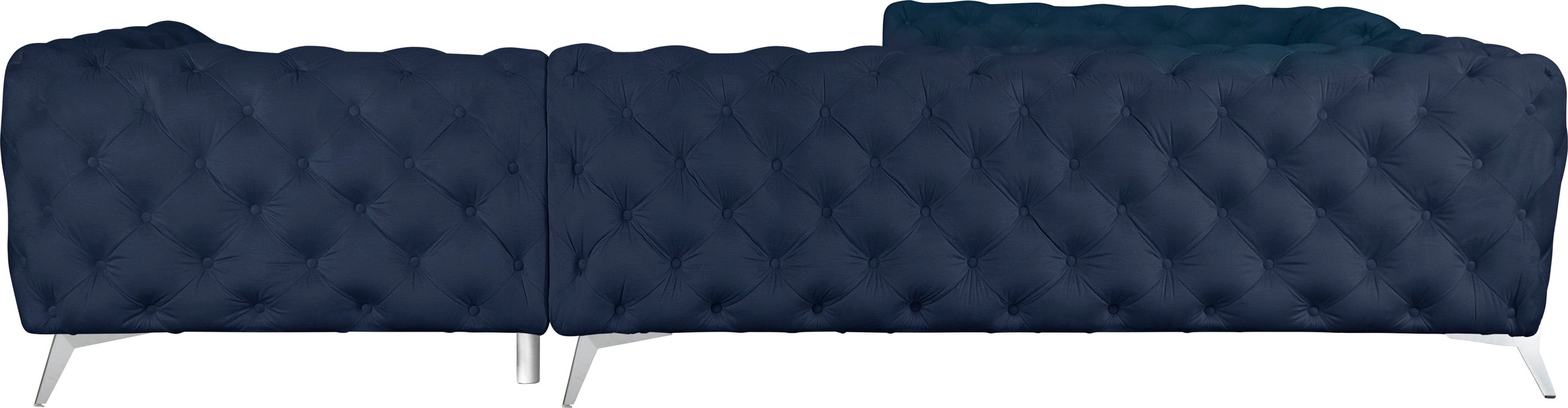Leonique Chesterfield-Sofa »Amaury L-Form«, großes Ecksofa, Chesterfield-Optik, Breite 323 cm, Fußfarbe wählbar