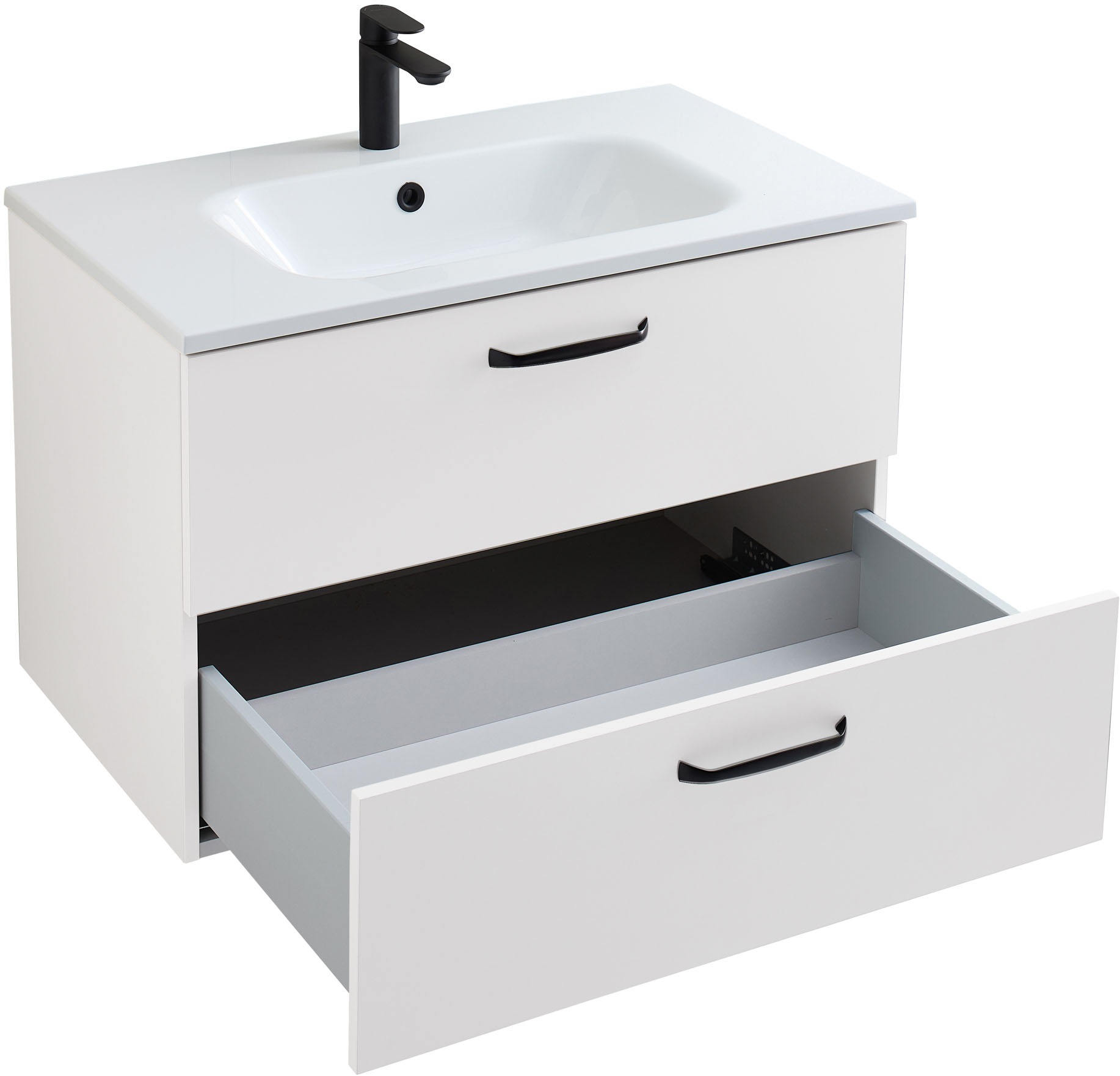 Saphir Badmöbel-Set »Quickset 500, Waschtischunterschrank mit Mineralmarmorwaschtisch« 2 Stk. tlg.