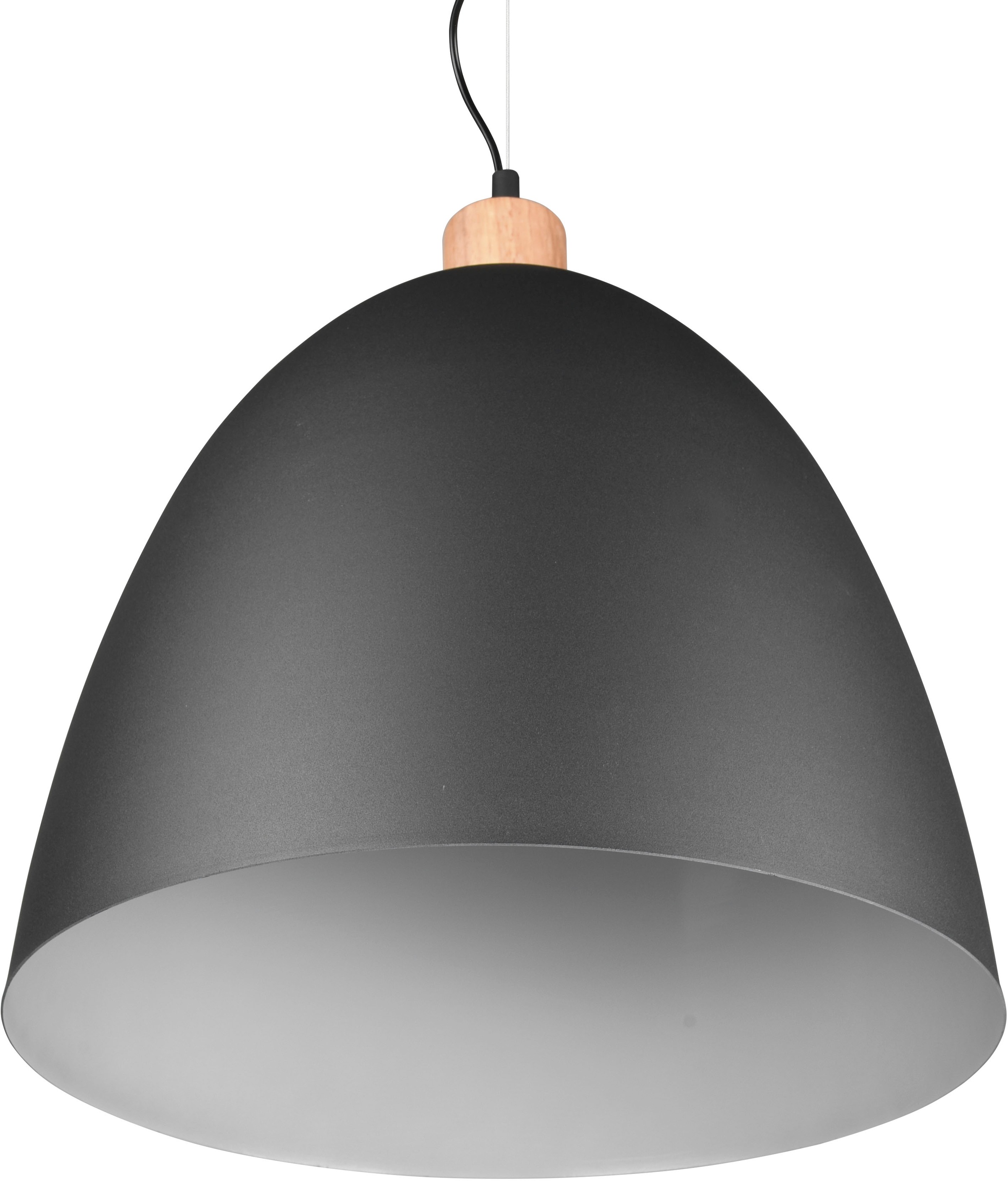 REALITY Leuchten Pendelleuchte »Jagger«, 1 flammig, Leuchtmittel E27 | ohne Leuchtmittel, Hängelampe Metall + Holzoptik, exkl 1xE27 max 60W, höhenverstellbar