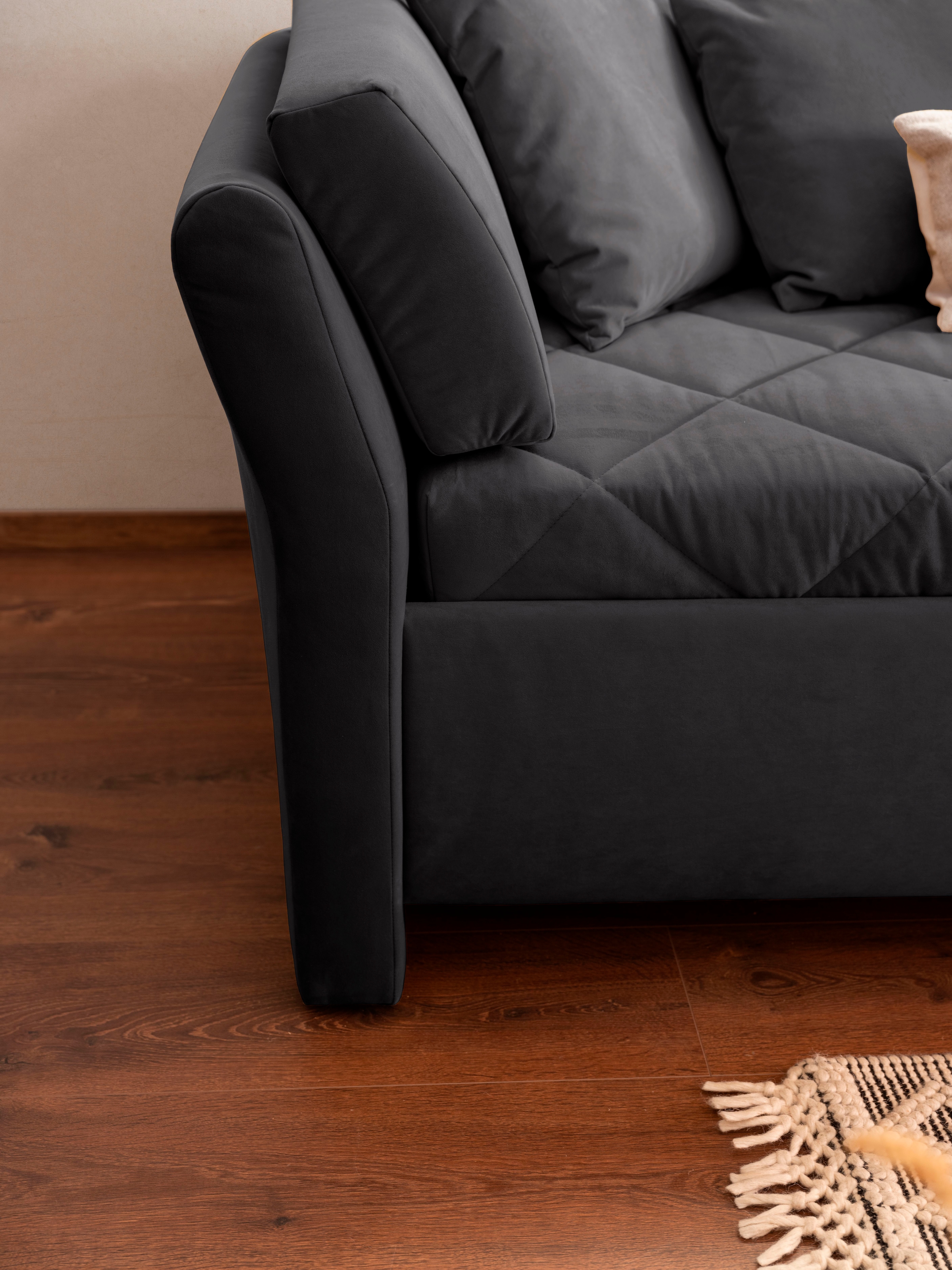 alina Schlafsofa »Lindsay«, Bettkasten, Zierkissen-Set aus: 2 Stk. 40x40cm, 1 Stk. 30x30cm