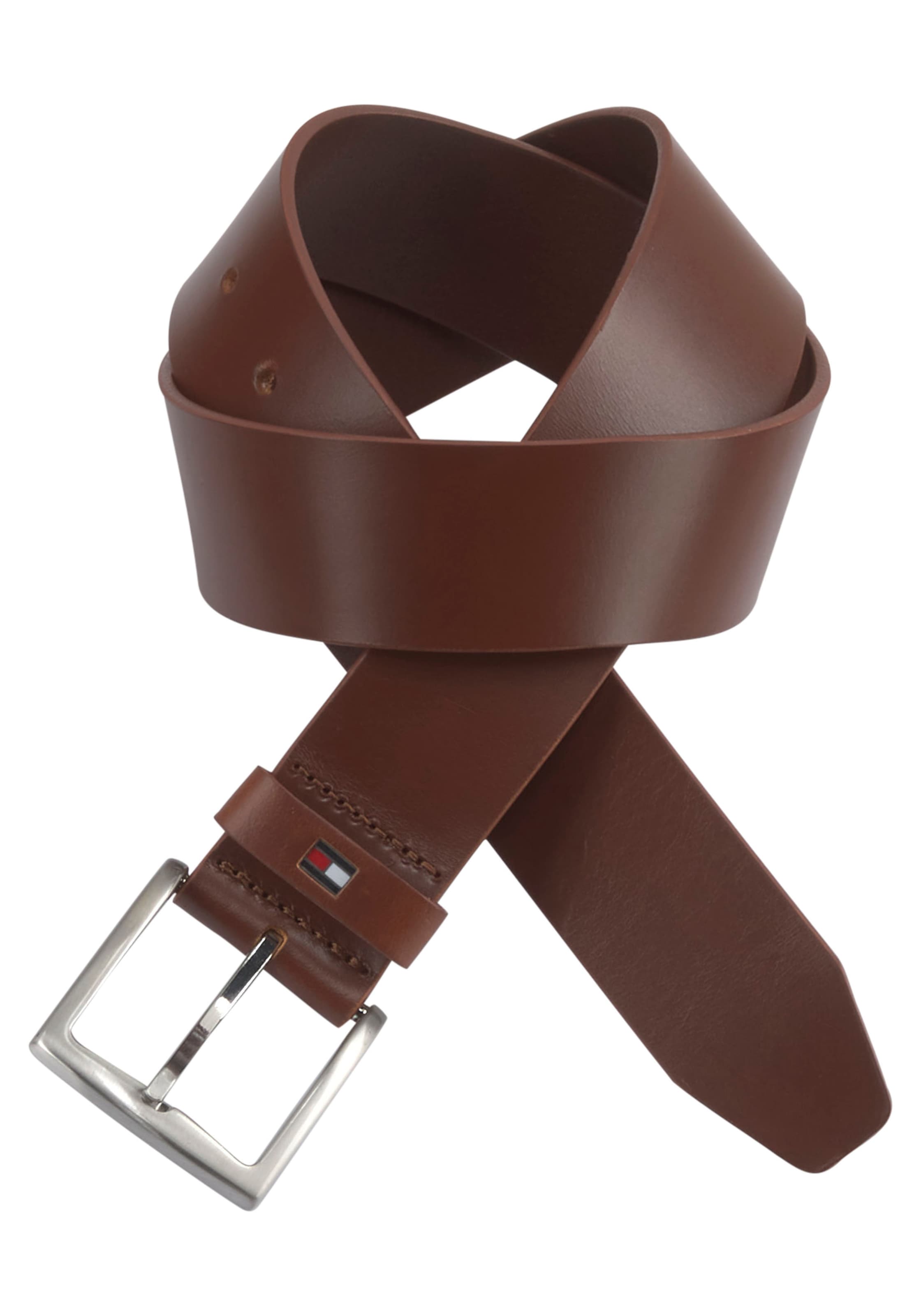 Tommy Hilfiger Ledergürtel »New Denton 4 cm«, NEW DENTON BELT mit Flag-Logoschlaufe