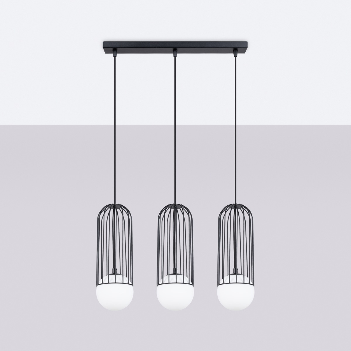 SOLLUX lighting Pendelleuchte »Pendelleuchte BRINA 3L Schwarz«, 3 flammig, günstig online kaufen