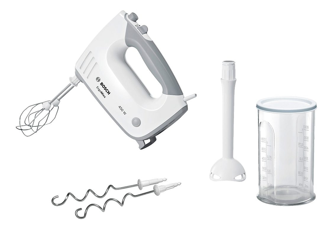 Handmixer »ErgoMixx MFQ36440, Edelst. Rührbesen/Knethaken, 5 Stufen, Mixfuß, weiß«,...