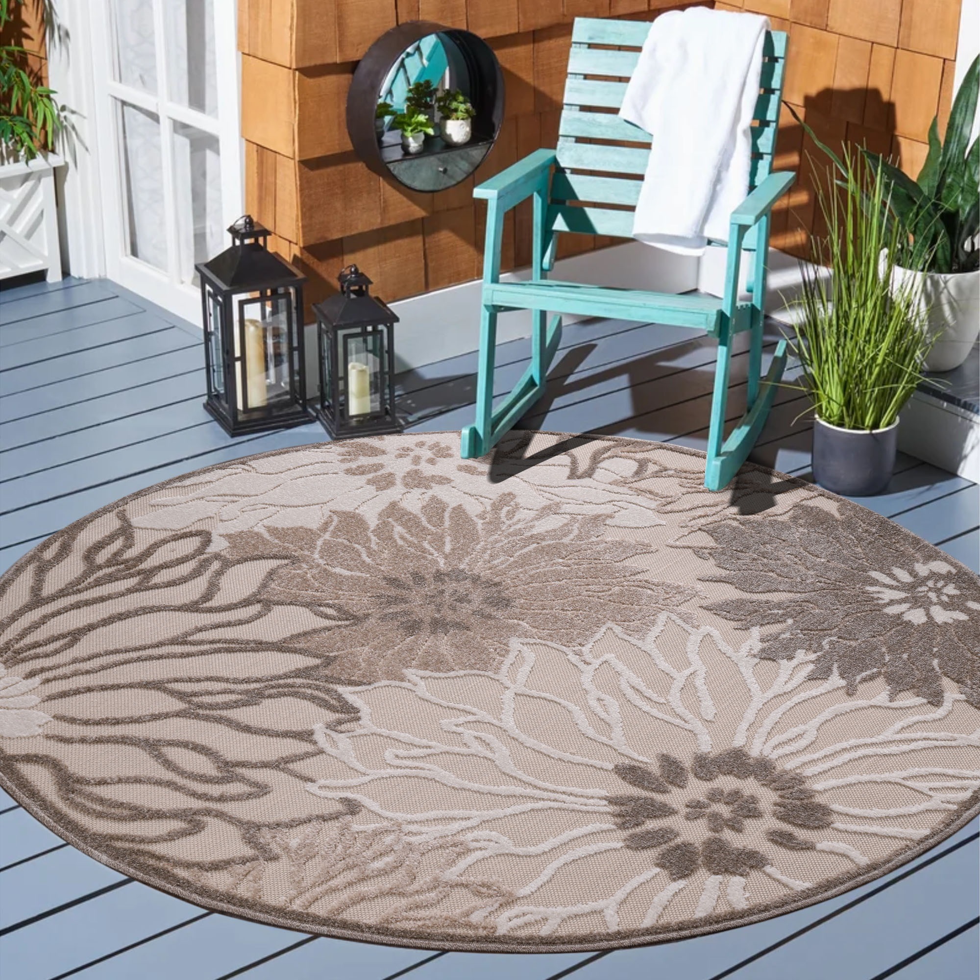 Sanat Teppich »Floral 2 Outdoor«, rund, 6 mm Höhe, In- und Outdoor geeignet günstig online kaufen
