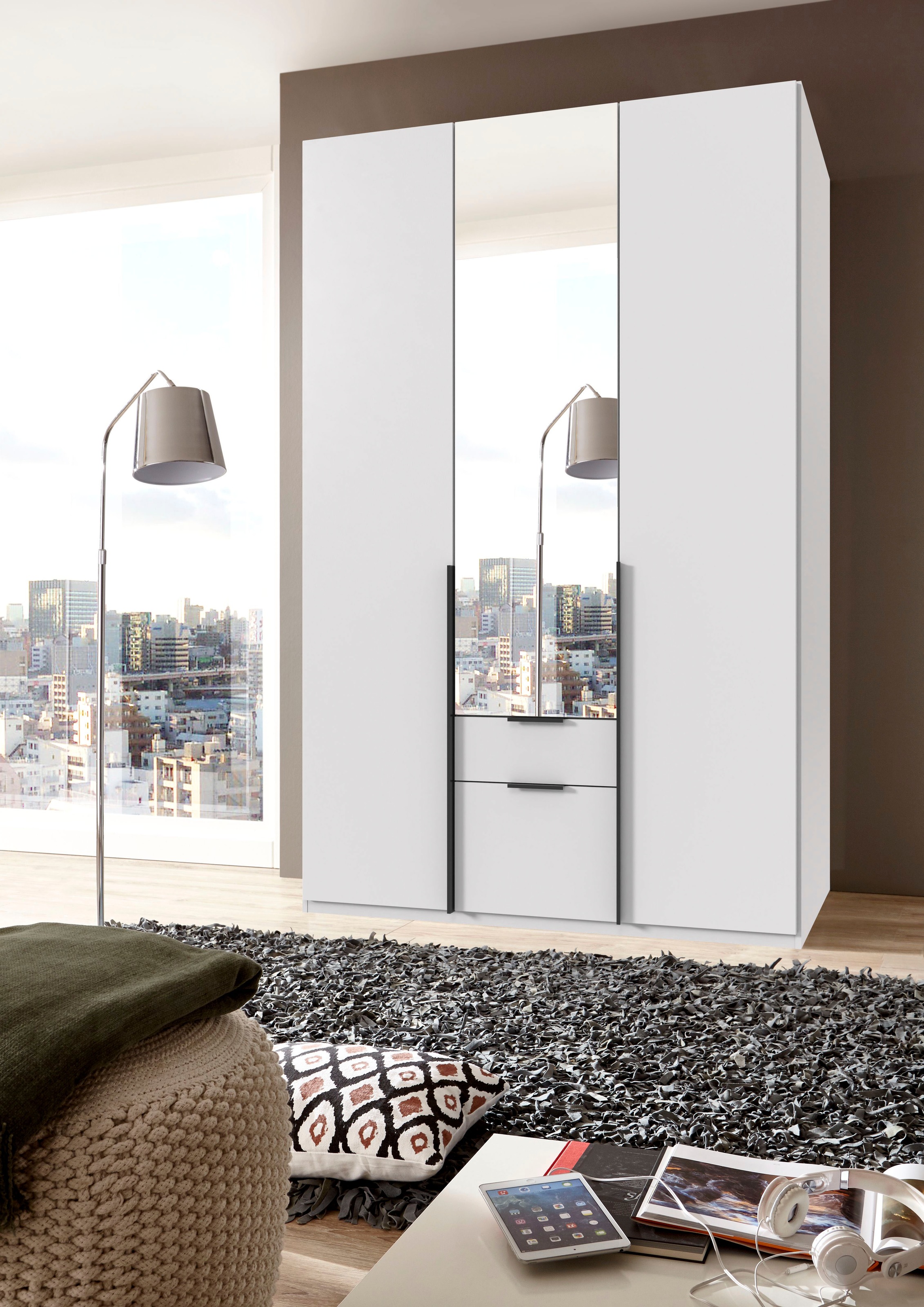 Wimex Drehtürenschrank »Mugano« mit langen oder kurzen Griffen aus Metall, günstig online kaufen