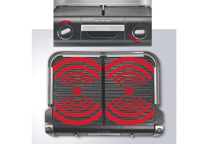 3. Bild von Tefal Tischgrill »TG8000 Family«, 2400 W, 2 getrennte Grillroste -stufenlose Thermostate, individuell wählbar