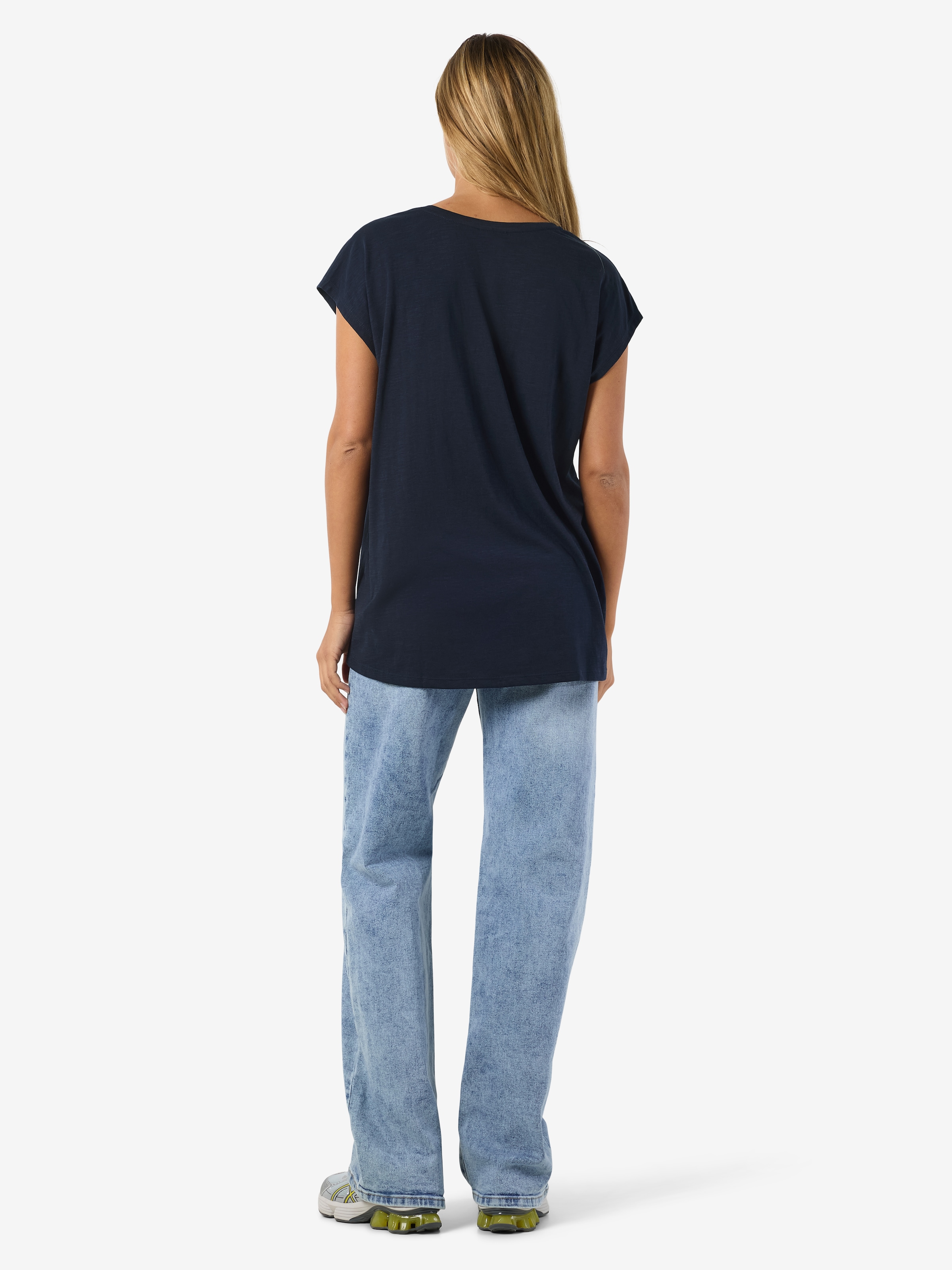 Noisy may Kurzarmshirt »NMMATHILDE S/S LOOSE LONG TOP NOOS« Baumwollmischung, relaxed fit