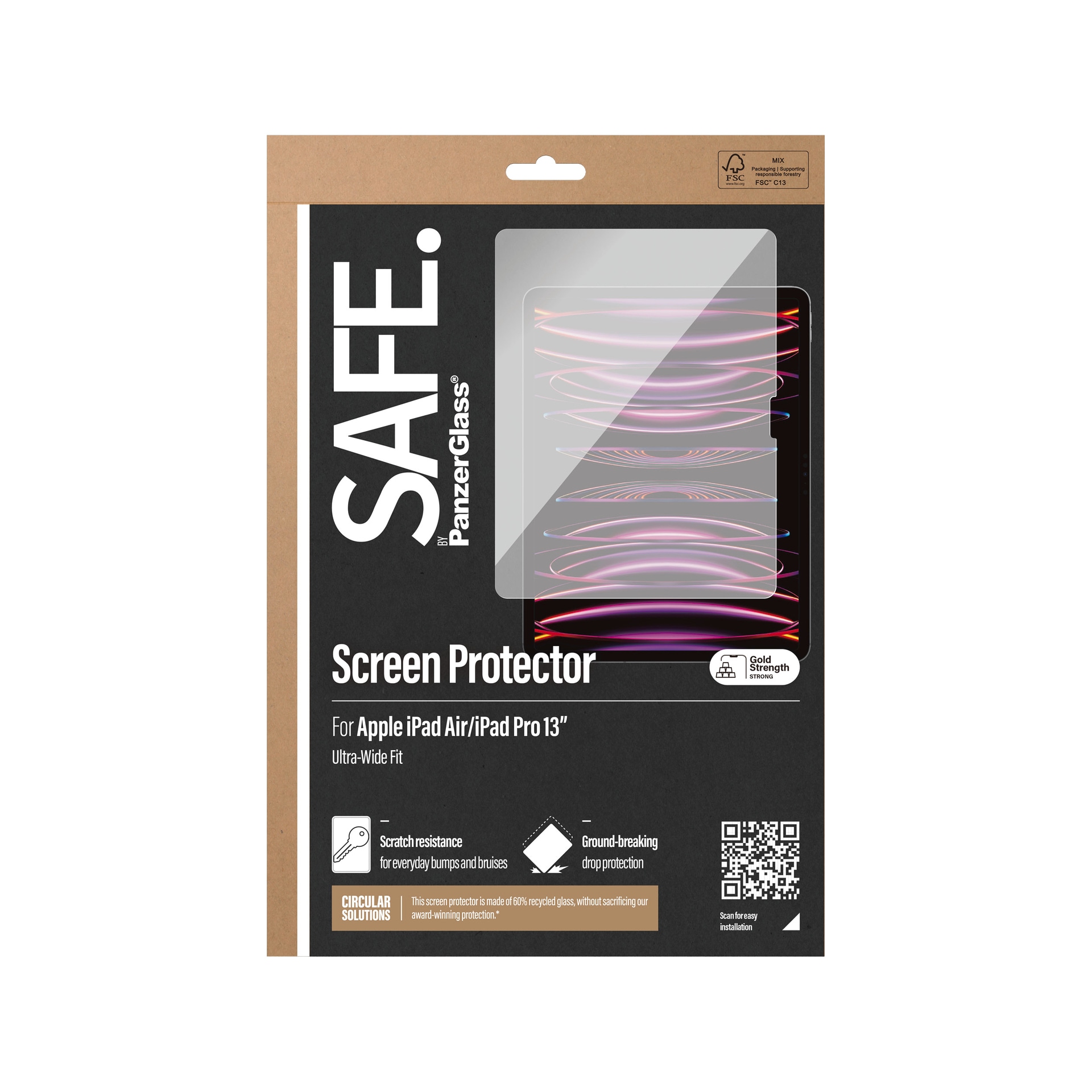SAFE by PanzerGlass Displayschutzglas »Ultra-Wide Fit Screen Protector«, für Apple iPad Pro 13, Displayschutzfolie, Schutzfolie, Bildschirmschutz, kratz- & stoßfest