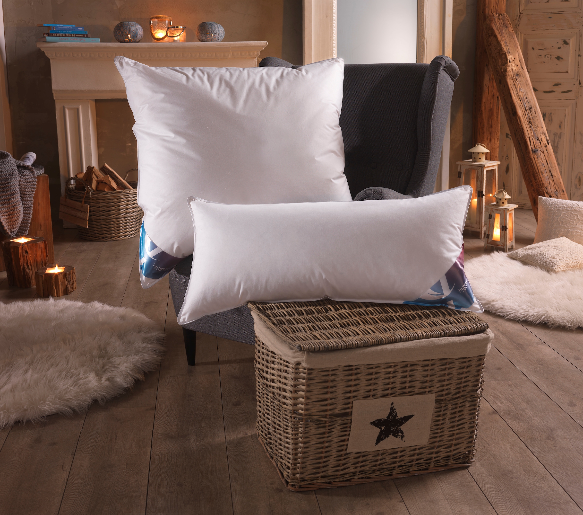 Haeussling Federkopfkissen »Hygge Home Plissee (biobasiert)« Füllung: 85Ent günstig online kaufen