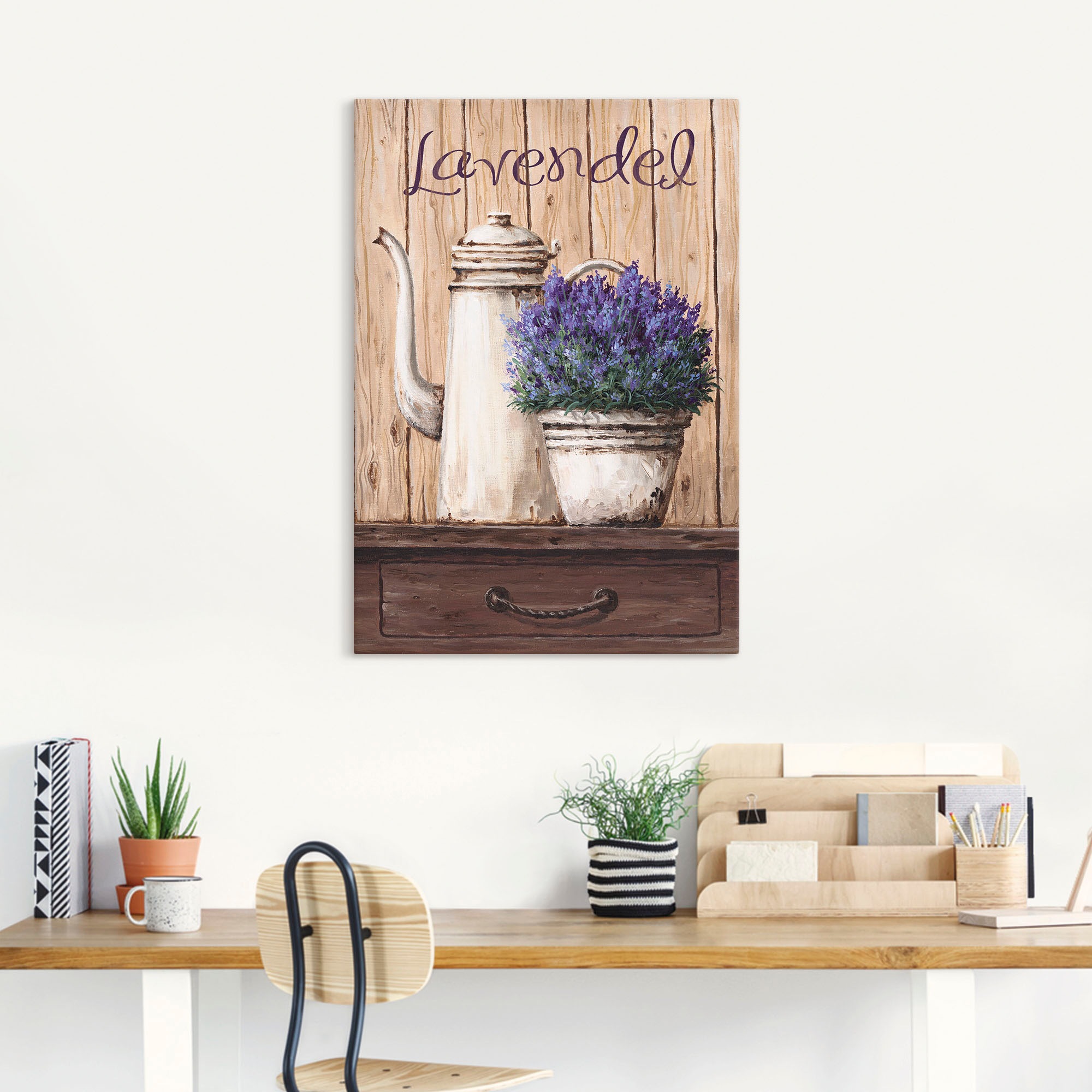Artland Wandbild »Lavendel«, Vasen & Töpfe, (1 St.), als Leinwandbild, Wandaufkleber in verschied. Größen