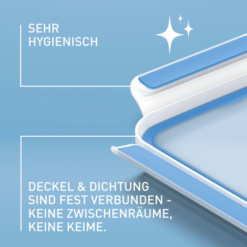 Emsa Frischhaltedose »Clip & Close Set, rechteckig, 100 % dichte Aufbewahrungsboxen« spülmaschinen-, gefrier-, mikrowellenfest, Made in Germany