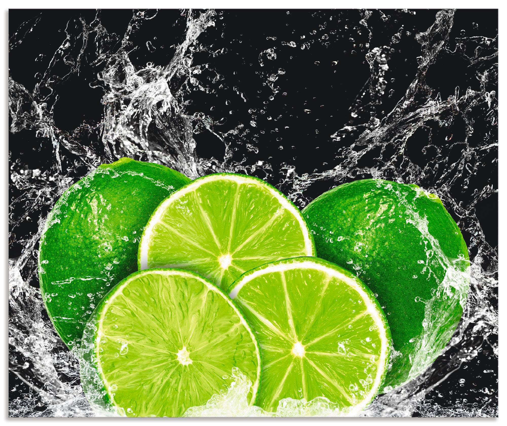 Artland Küchenrückwand »Limone mit Spritzwasser« Alu Spritzschutz mit Klebe günstig online kaufen