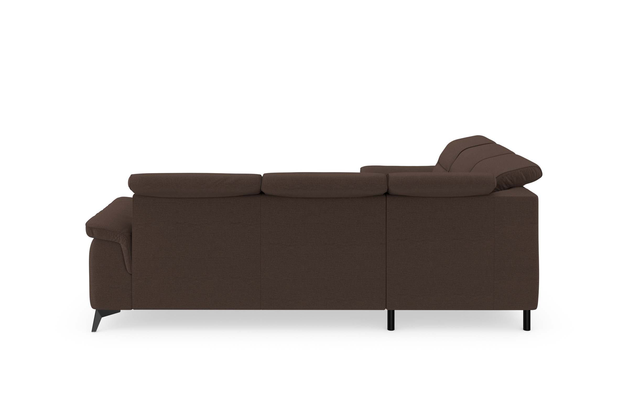 sit&more Ecksofa »Sinatra L-Form«, optinal mit Kopfteilverstellung und Armteilfunktion, Metallfüße