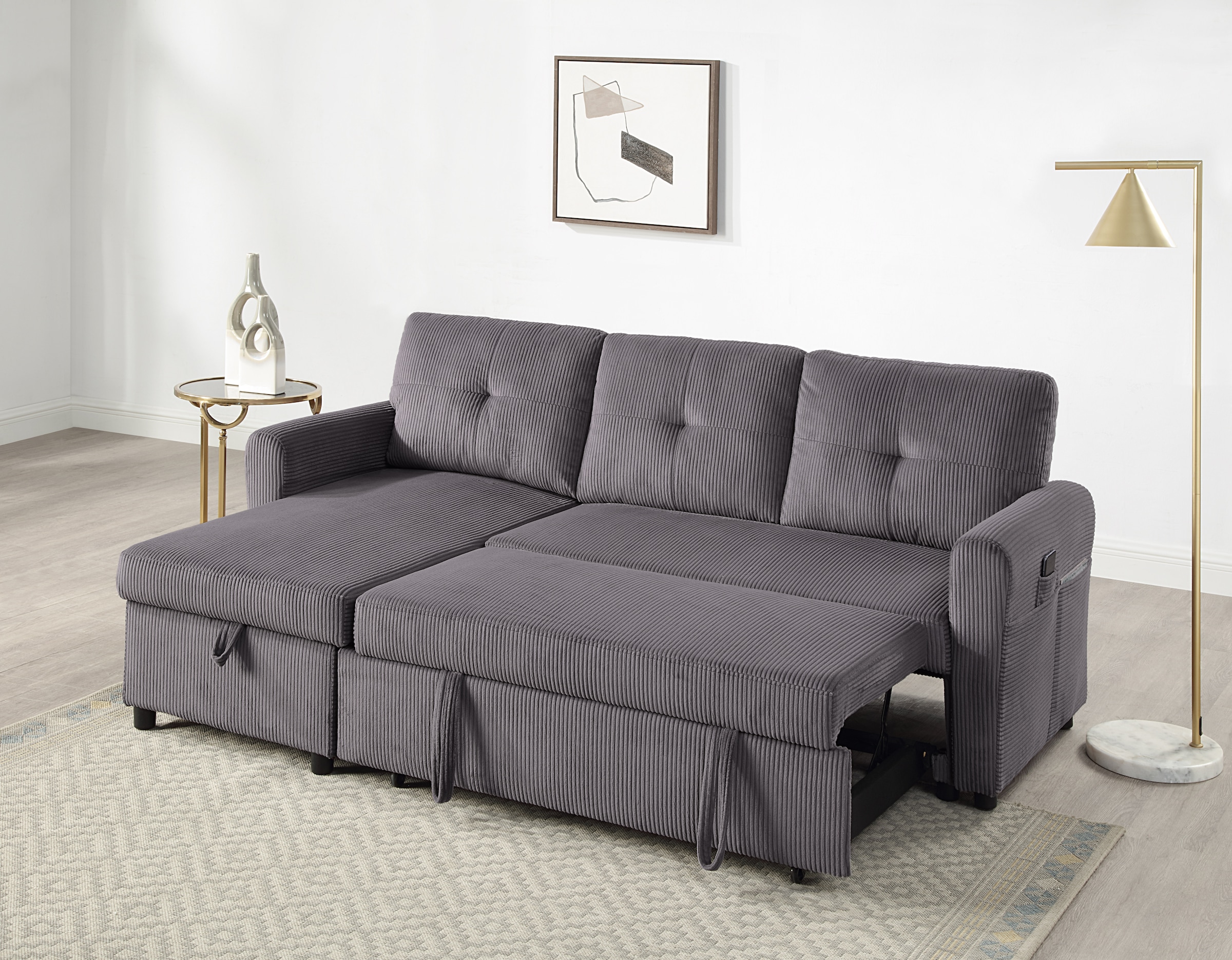 ATLANTIC home collection Ecksofa »Gustavo L-Form«, mit Schlaffunktion, Stau günstig online kaufen