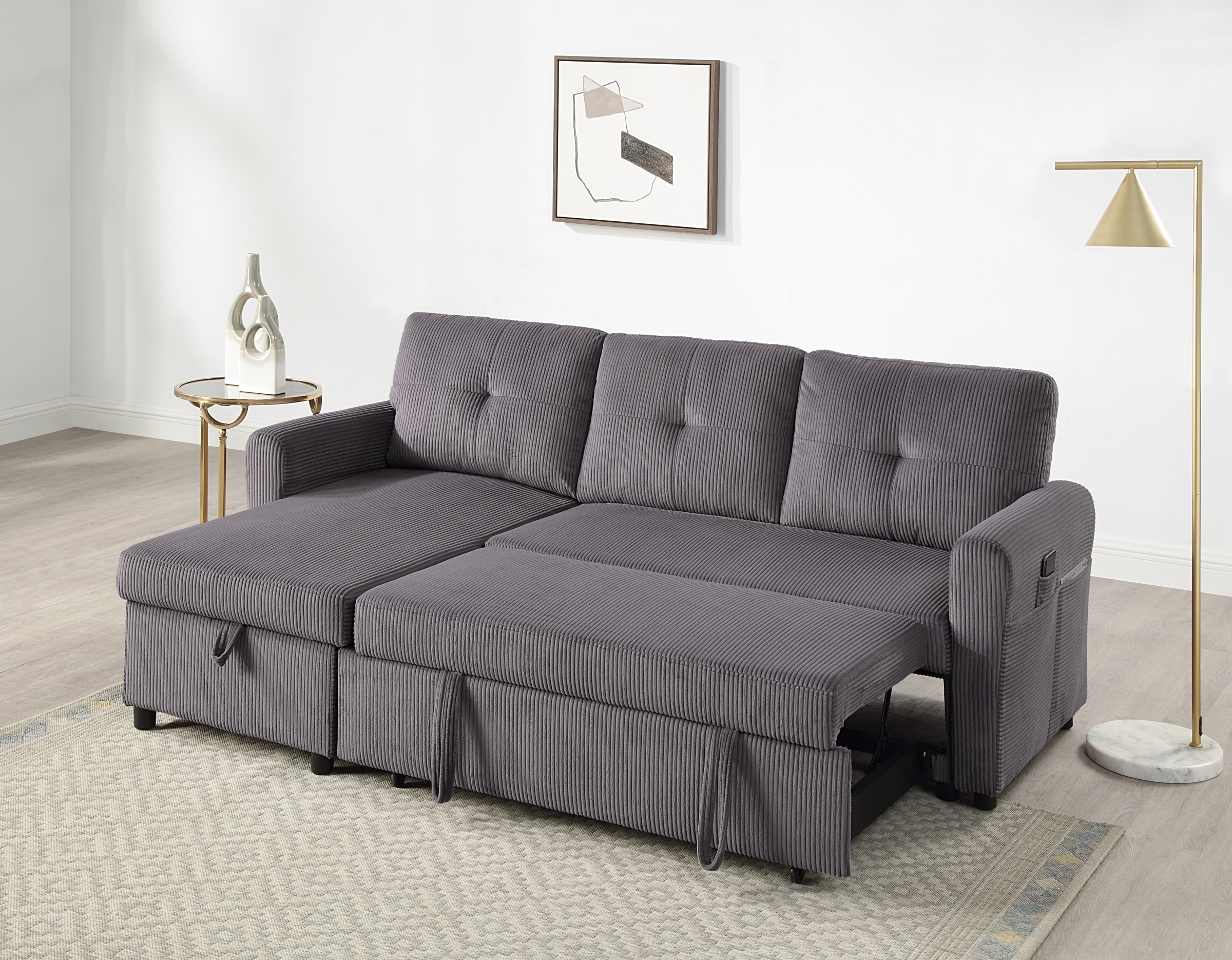 ATLANTIC home collection Schlafsofa »Gustavo L-Form, B: 199 cm« mit Bettfun günstig online kaufen