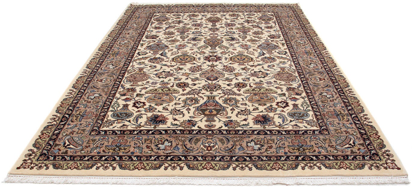 morgenland Wollteppich »Kaschmar Blumenmuster Beige 297 x 197 cm«, rechteck günstig online kaufen