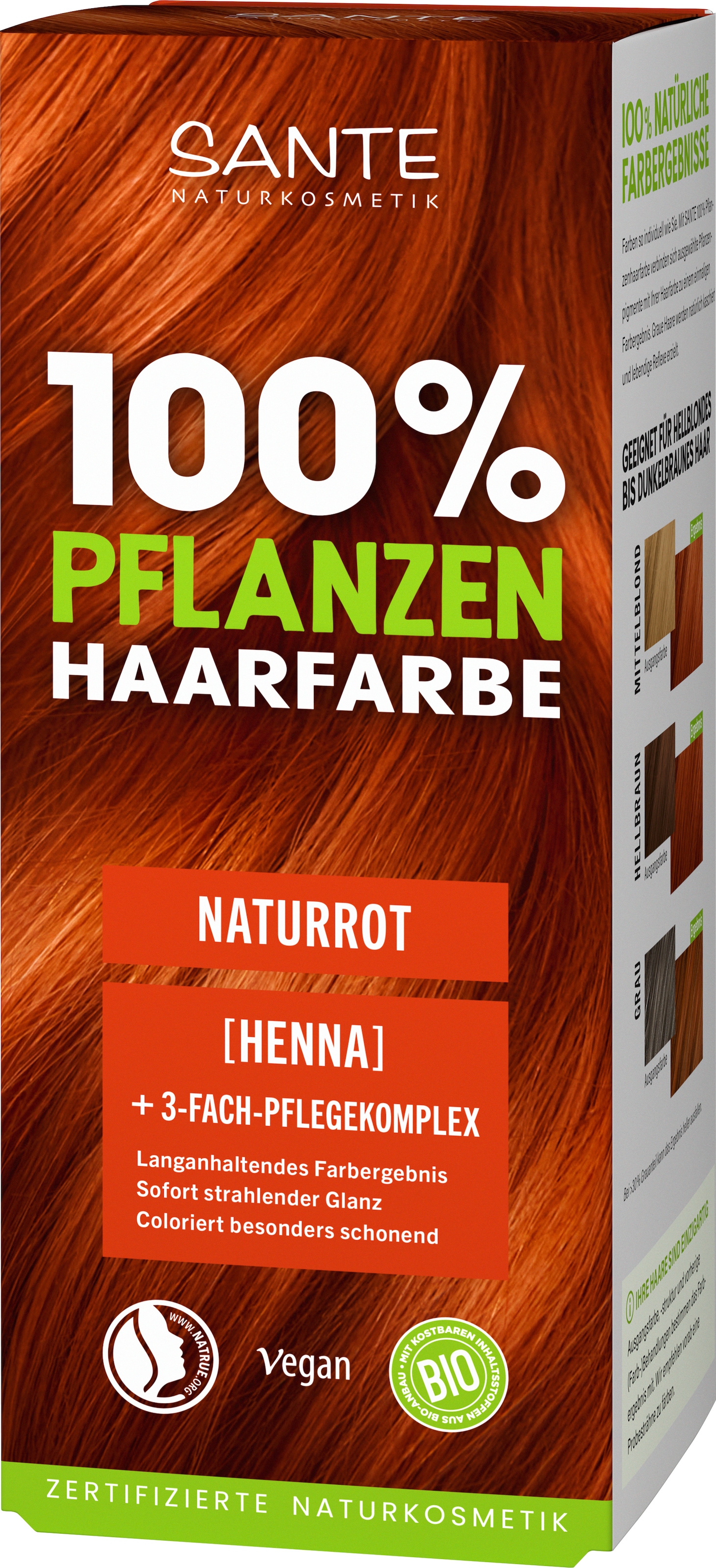 SANTE Coloration »PFLANZENHAARFARBE« mit Pflanzenpigmenten, permanente Colorierung, vegan