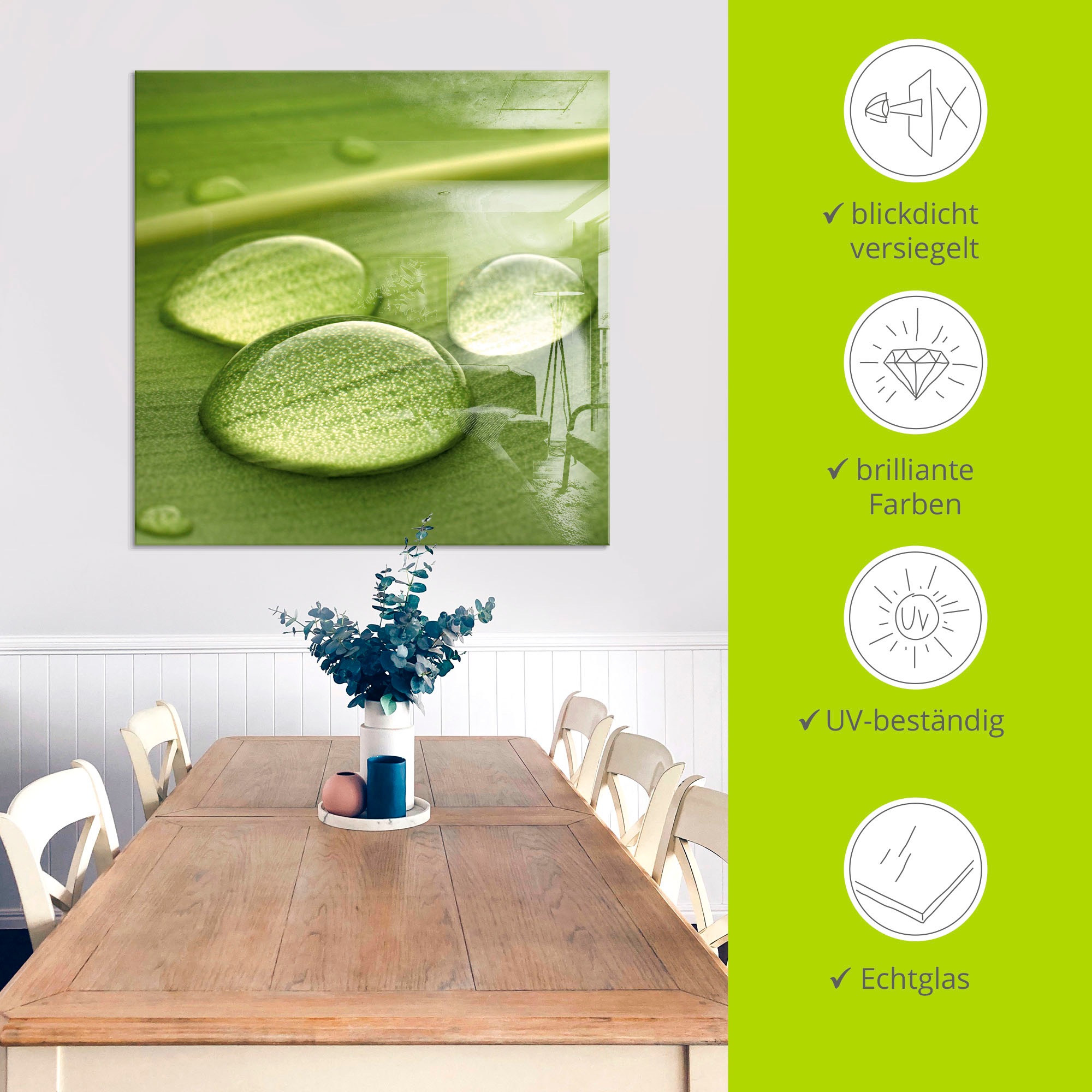 Artland Glasbild »Wassertropfen« Zen 1 Stk. tlg. in verschiedenen Größen