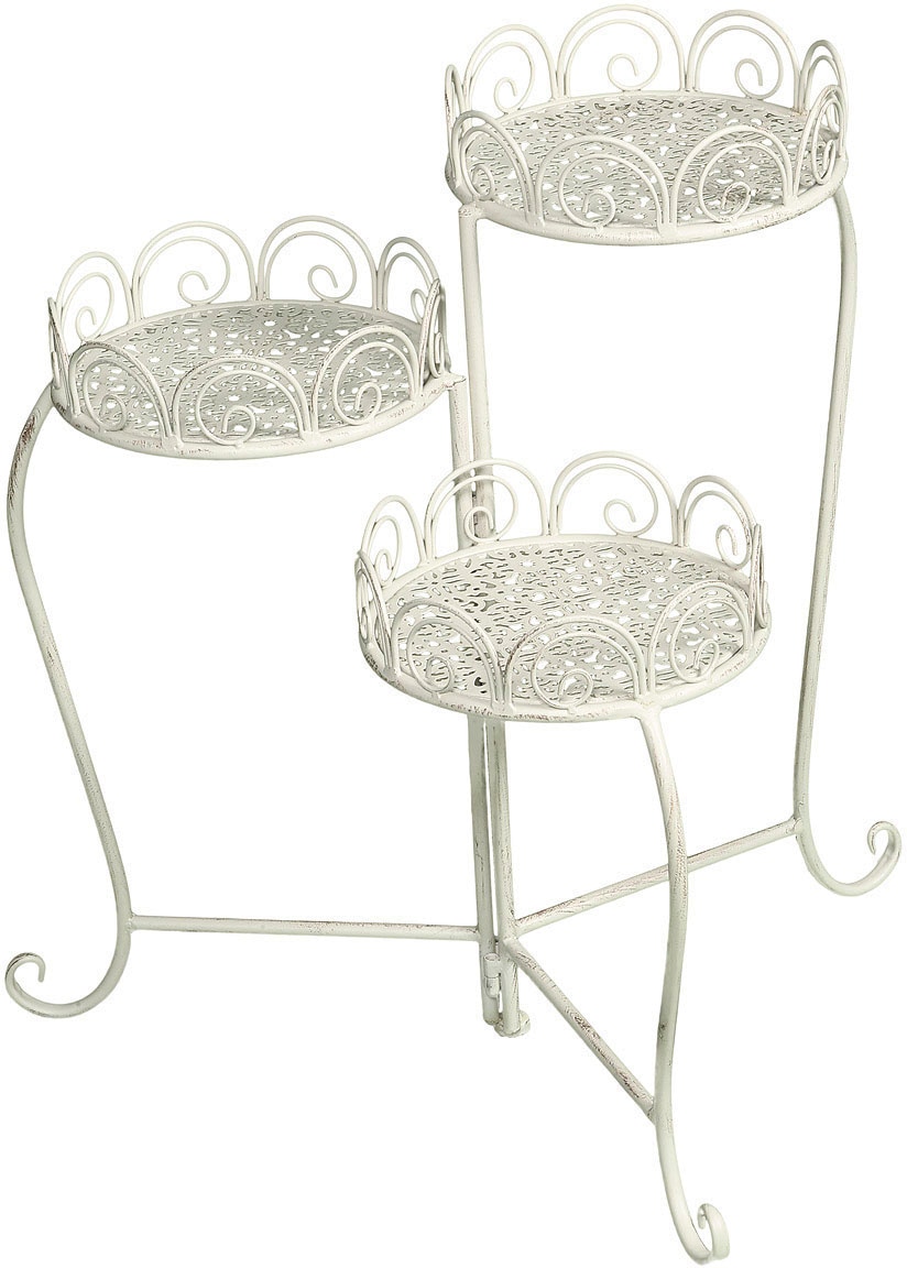 Ambiente Haus Blumenhocker »3er Blumenständer - klappbar Antikweiß« 1 Stk. günstig online kaufen