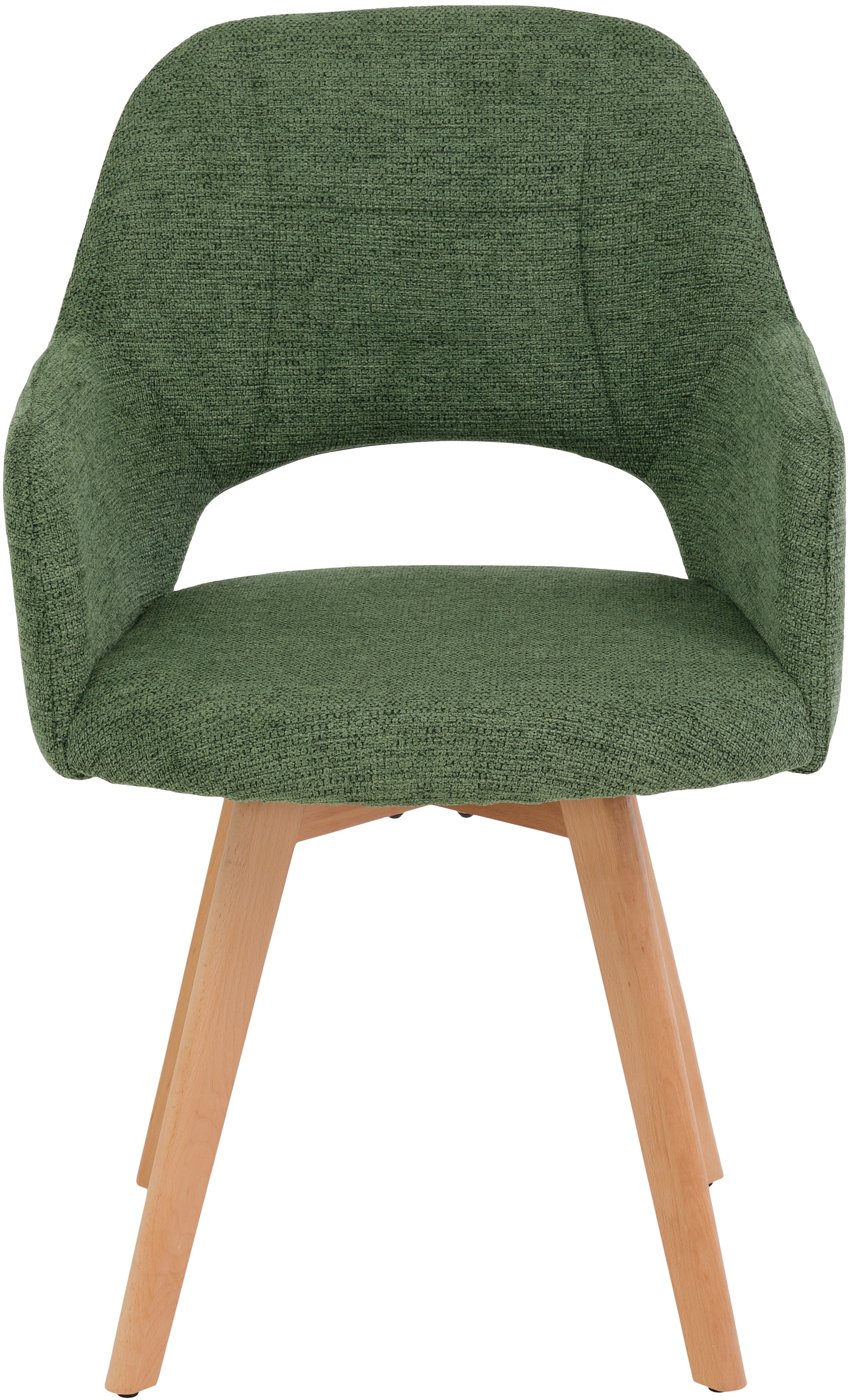 HELA Armlehnstuhl »SOFIA Armlehnenstuhl mit Massivholzgestell, Bezug Webstoff« (Set) 2 Stk.Esszimmerstuhl, Sessel mit Armlehnen, dezenter Rückenausschnitt