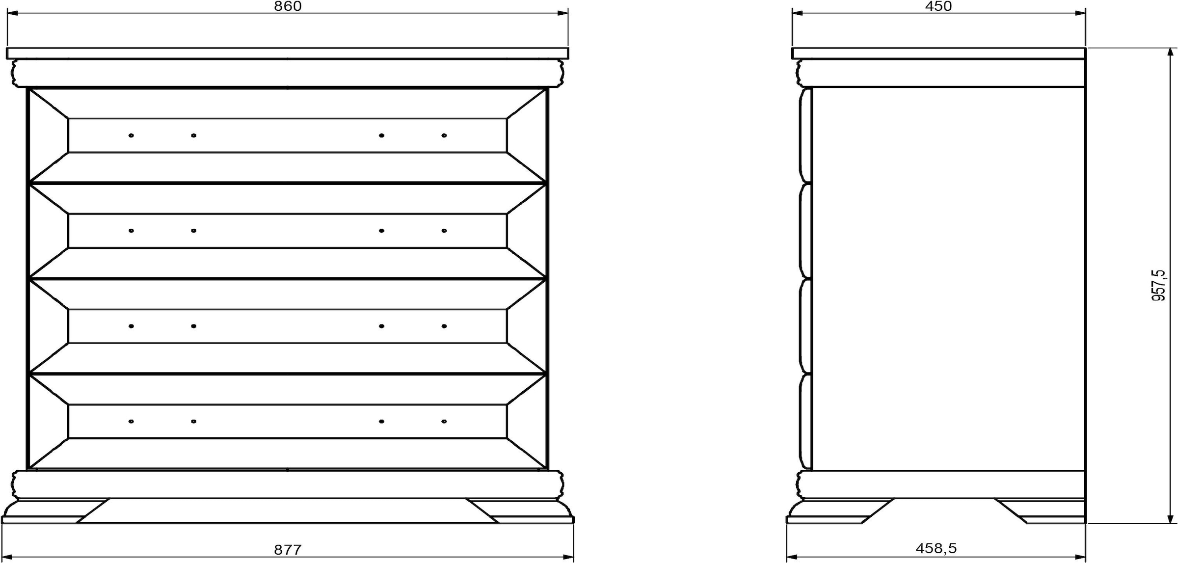 Home affaire Kommode »Royal«, Breite ca. 88 cm