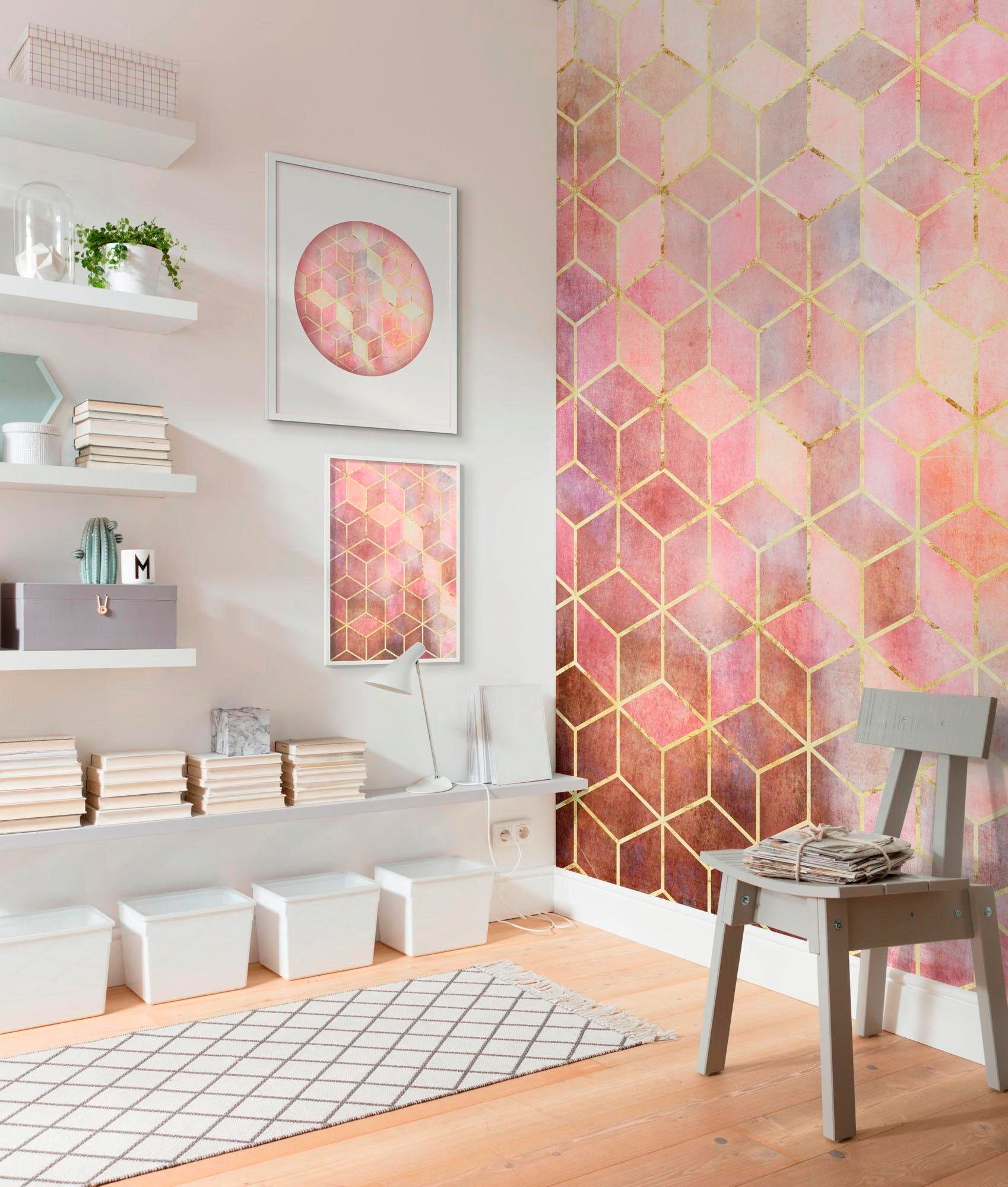 Komar Vliestapete »Digitaldruck Vlies -  Mosaik Rosso - Größe 200 x 250 cm« bedruckt glatt Wohnzimmer, Schlafzimmer