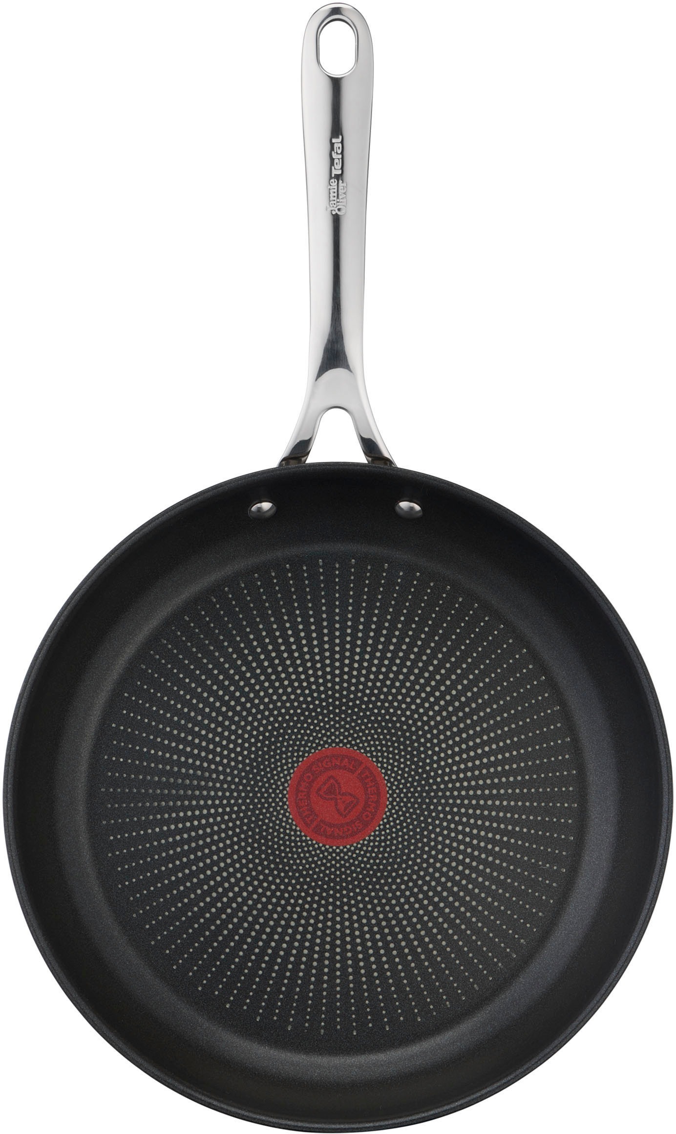 Tefal Pfannen-Set »Jamie Oliver Cook Smart«, Edelstahl 18/10, (Set, je 1 Pfanne 24 und 28 cm, 1 Kochmesser), stilvolle Edelstahl-Pfannen, inkl. Kochmesser, Rezeptbuch