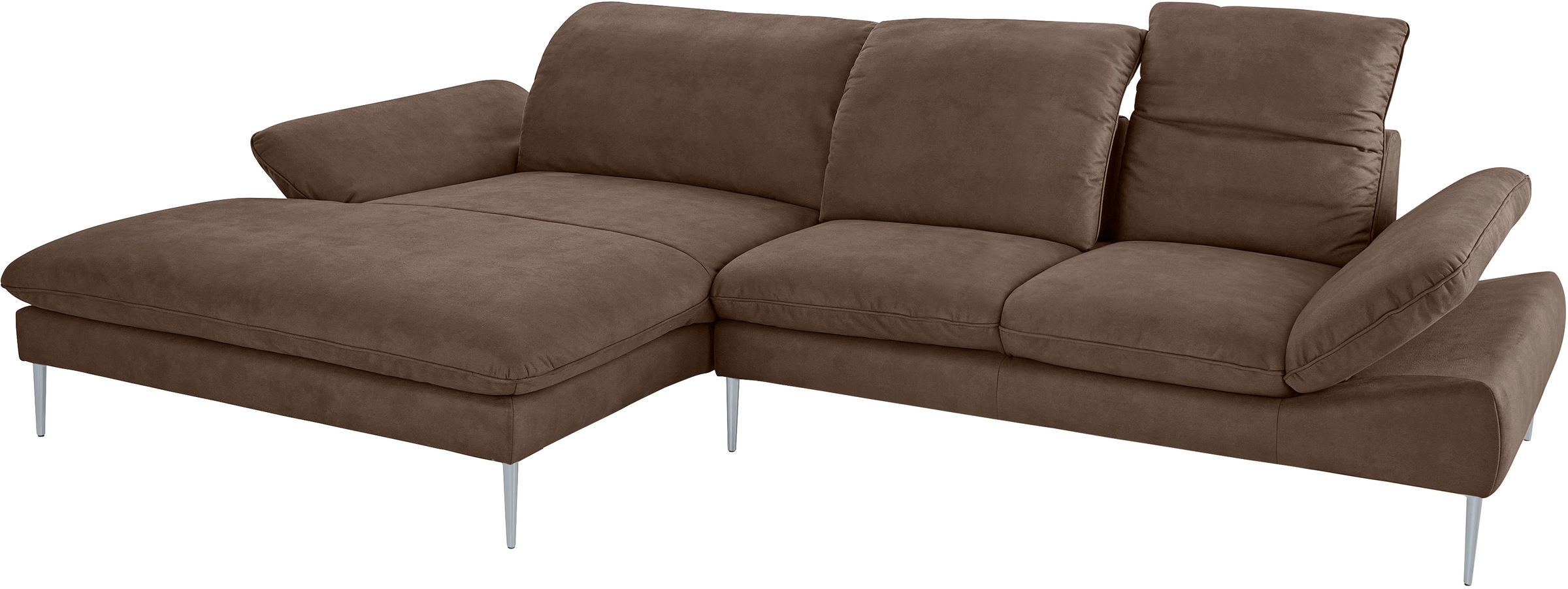 W.SCHILLIG Ecksofa »enjoy&MORE, Designsofa, bequem, zeitlos und elegant, L-Form«, mit Sitztiefenverstellung, Füße silber matt, Breite 340 cm