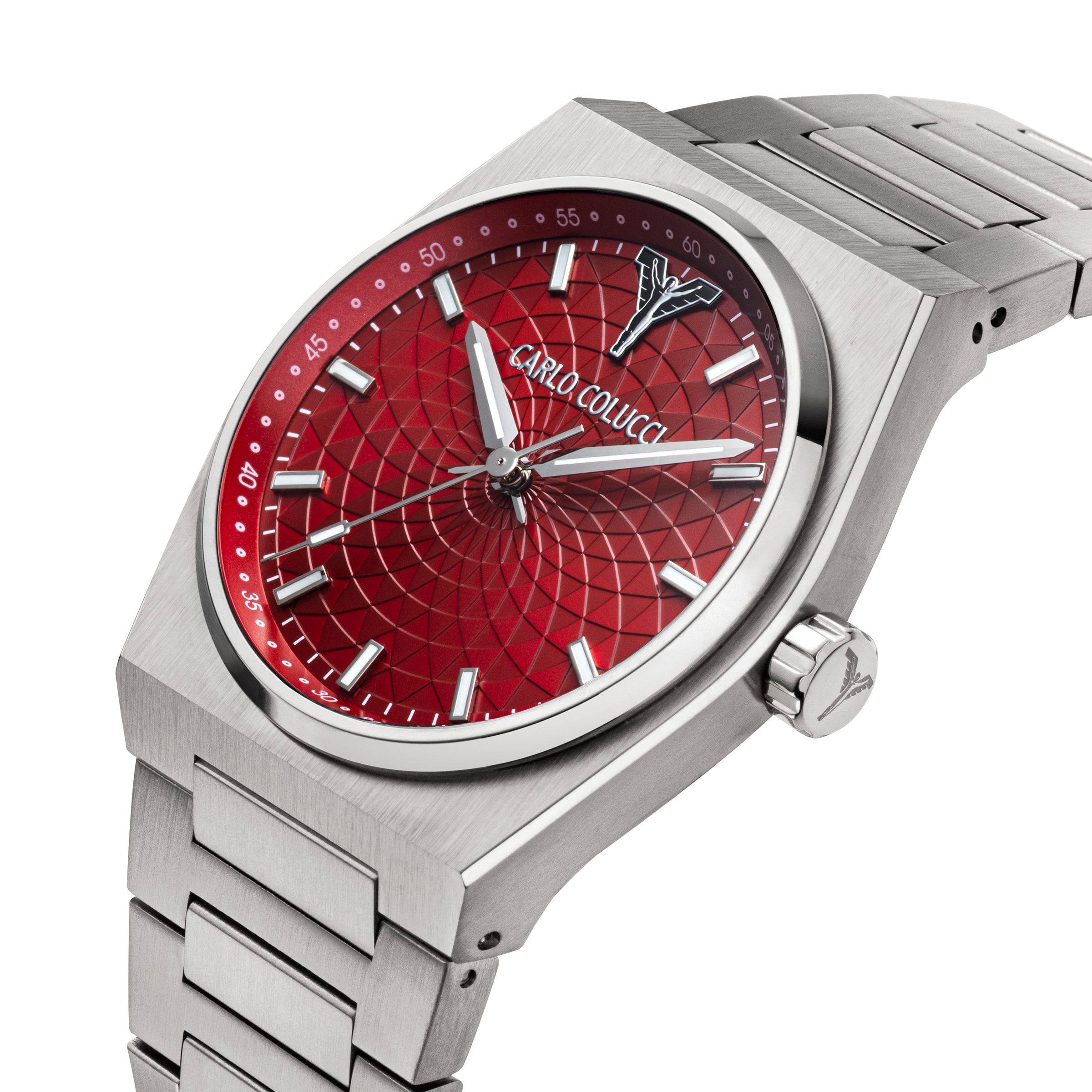 CARLO COLUCCI Quarzuhr Armbanduhr, Herrenuhr, Edelstahlarmband, analog