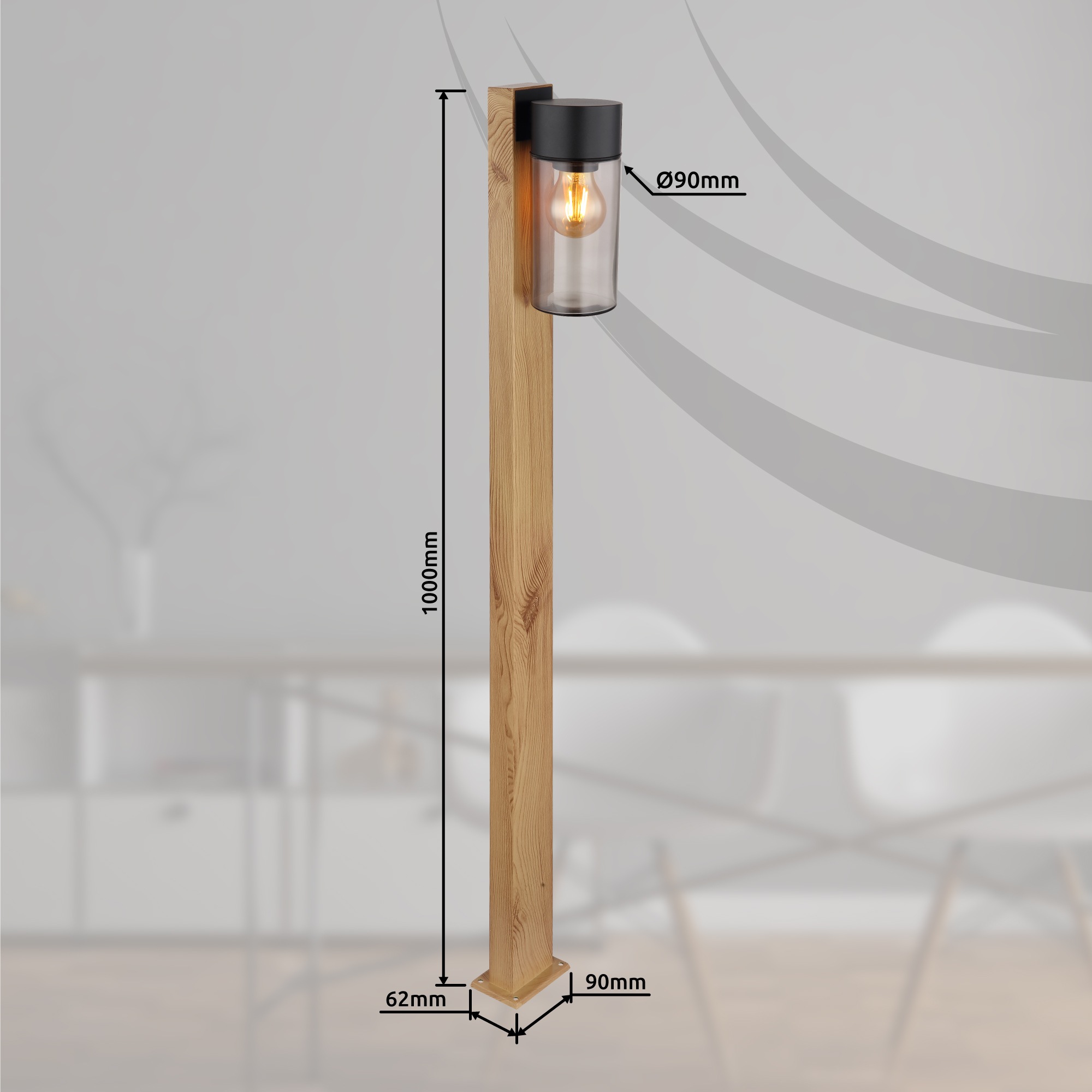 GLOBO LIGHTING Außen-Stehlampe »ETSI« E27 1 Stk. Außenleuchte für Garten & Terrasse Edelstahl