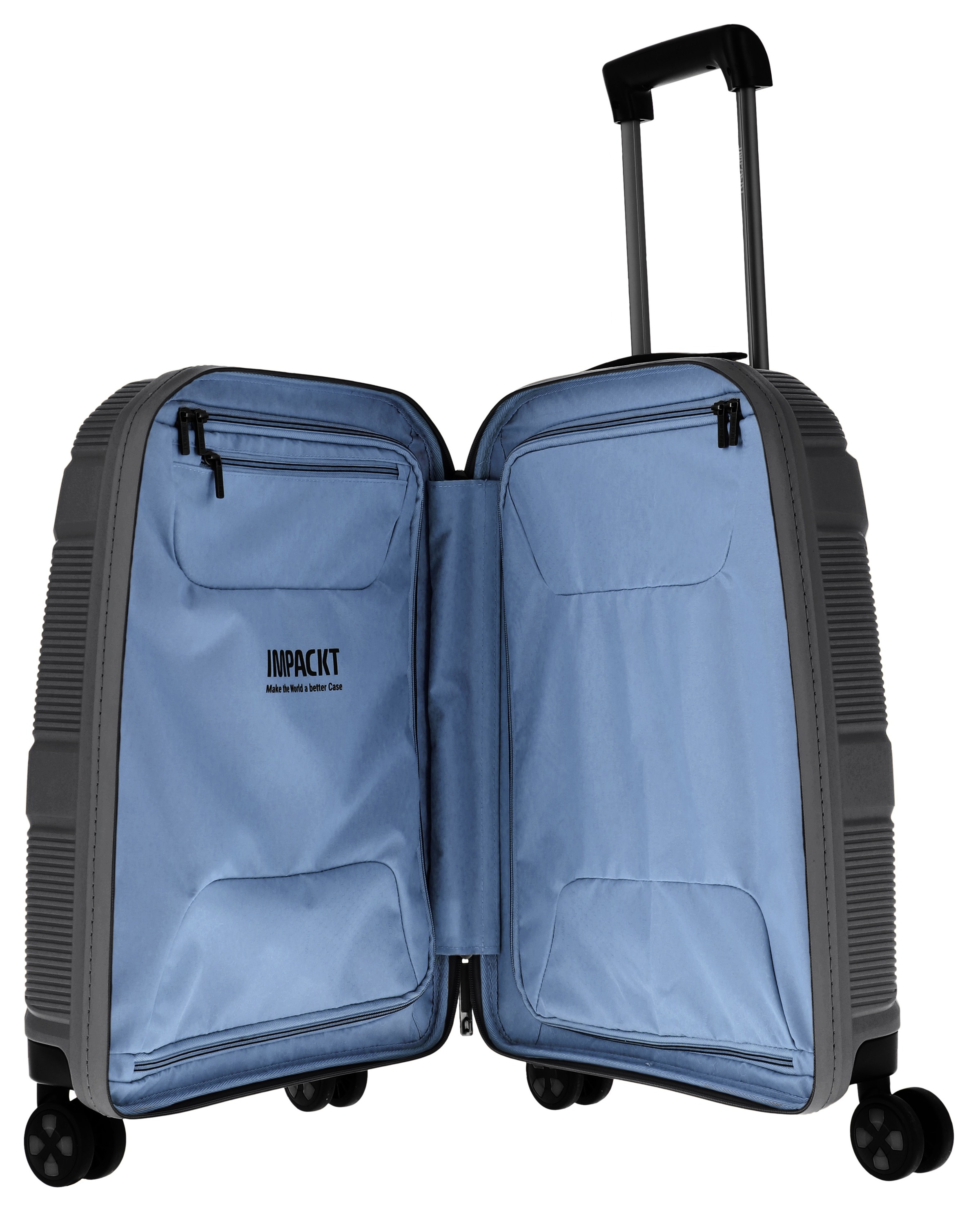 IMPACKT Hartschalen-Trolley »IP1, verschiedene Größen und Farben«, 4 Rollen, Hartschalen-Koffer vegan Koffer Reisegepäck USB-Port TSA Zahlenschloss