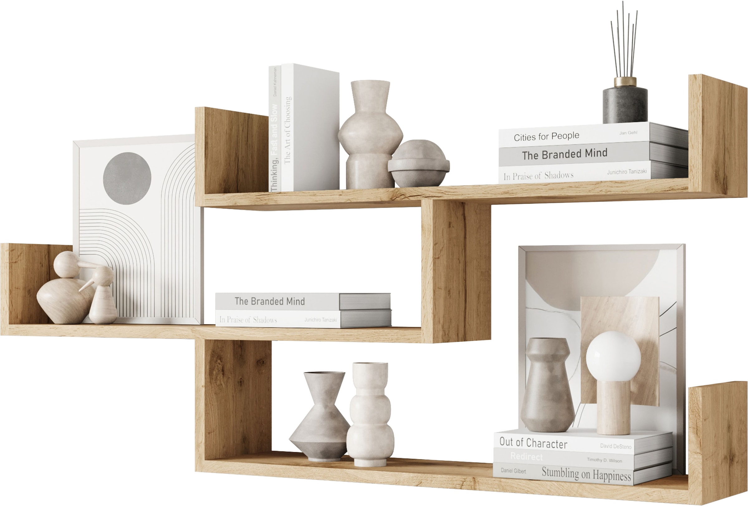 INOSIGN Wandboard »Wandregal Trio 003«, (1 St.), Hängeregal mit 5 Fächern, modernes Design, variabel einsetzbar