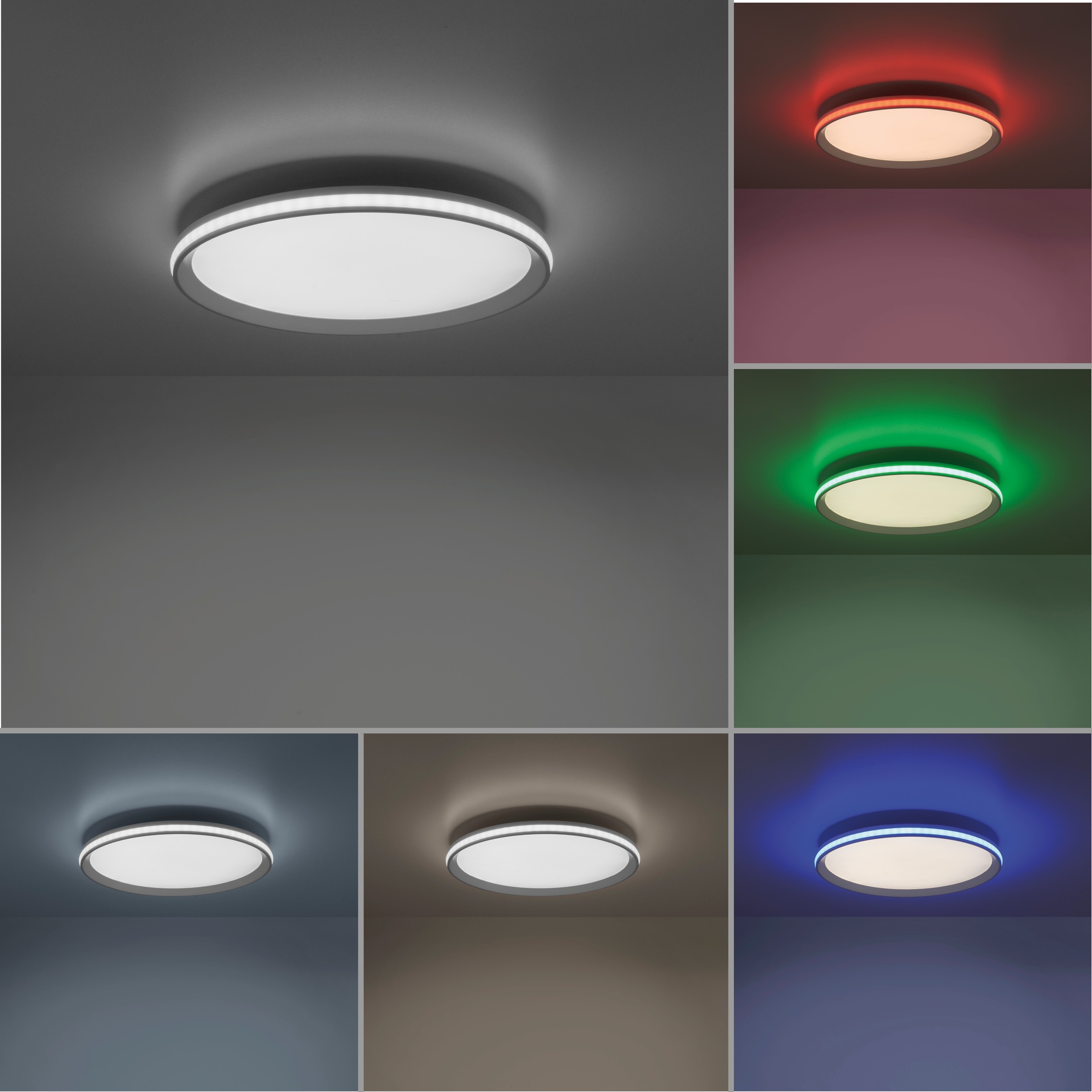 JUST LIGHT Deckenleuchte »GALACTICA«, 2 flammig, Leuchtmittel LED-Board-LED-Board | LED fest integriert, CCT - über Fernbedienung, RGB-Rainbow, dimmbar über Fernbedienung