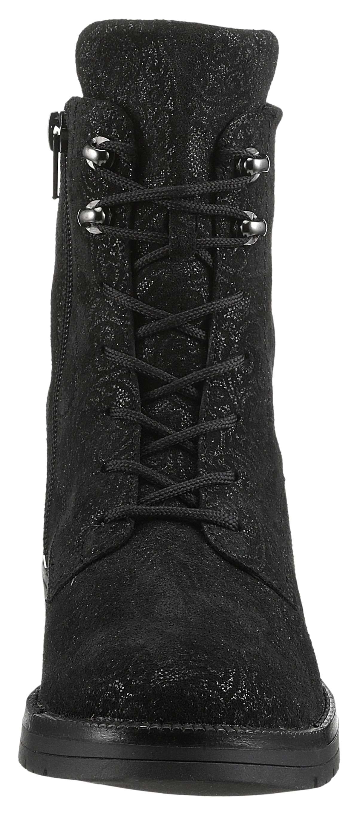 Waldläufer Schnürstiefelette »G-RAVINA«  Schnürboots, Blockabsatz, in floraler Optik, Komfortweite G (=weit)