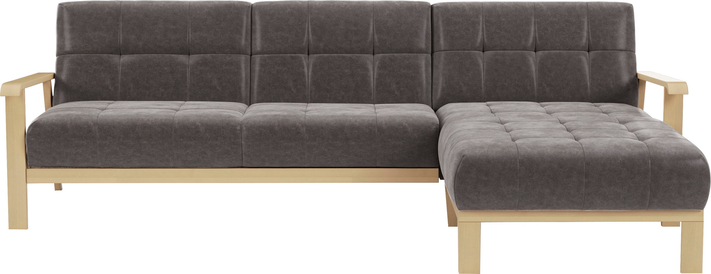 sit&more Ecksofa »Billund L-Form«, Armlehnen aus Buchenholz in natur, versc günstig online kaufen