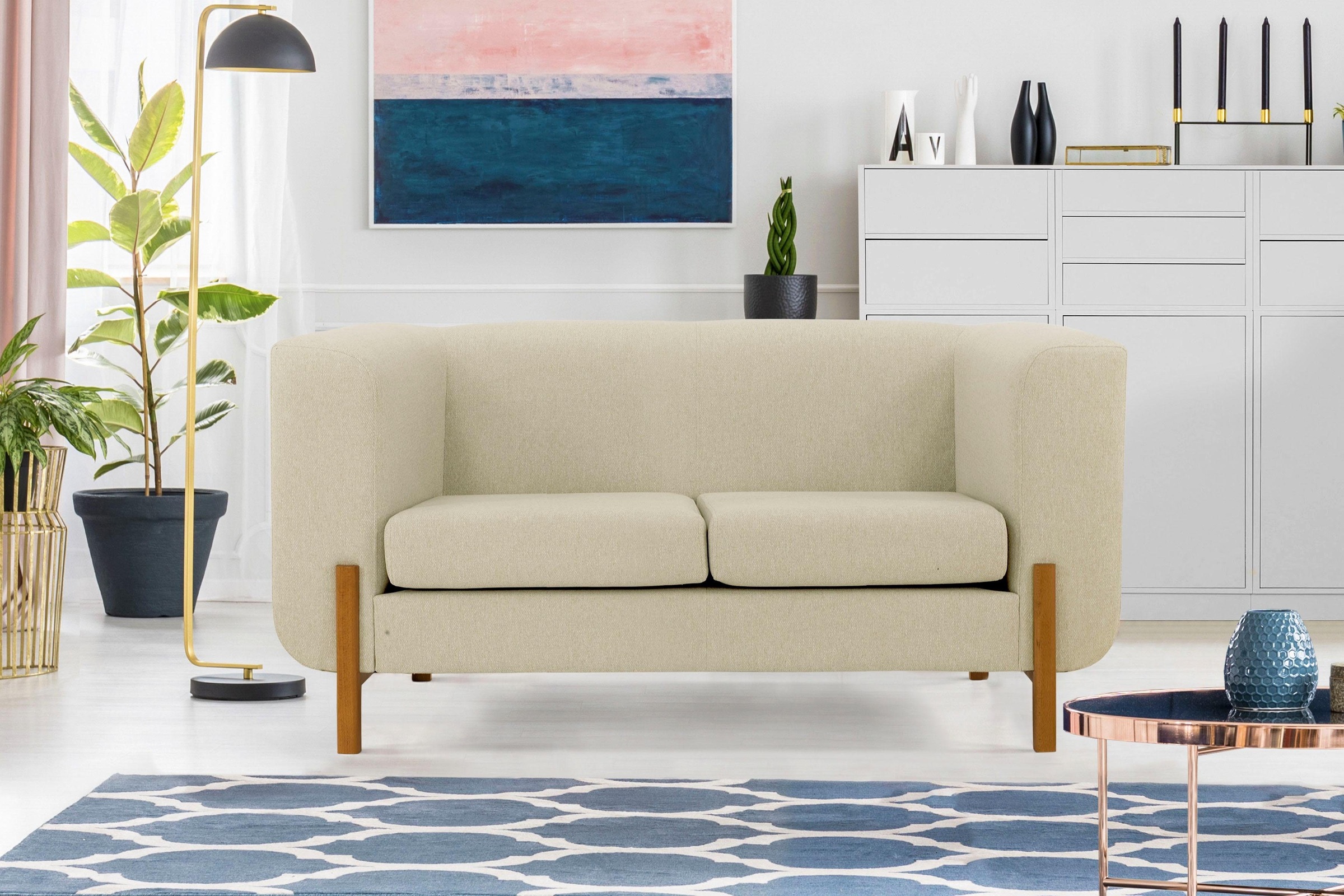 2-Sitzer "Gaut" 2-Sitzer, beige B/H/T: 160 cm x 76 cm x 88 cm