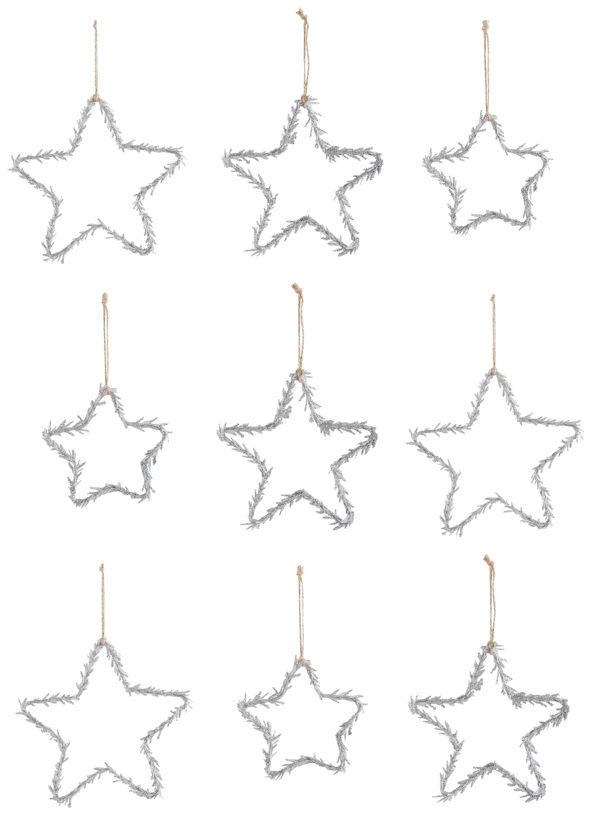 Creativ deco Dekostern »Weihnachtsstern, Glitter, Weihnachtsdeko«, (9 St.)