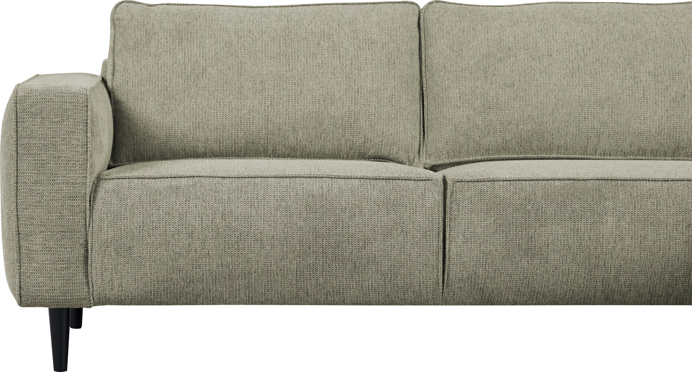 Places of Style Ecksofa »Fumone, Lederoptik oder Soft-Touch Chenille«, Breite 260, mit schwarzen Massivholzfüßen