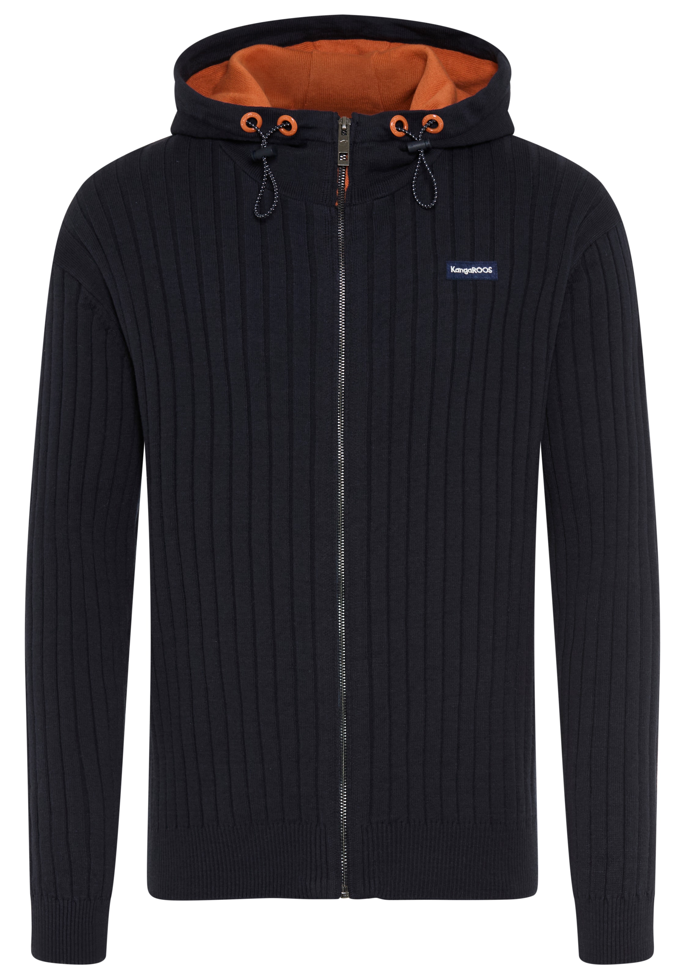 KangaROOS Kapuzenstrickjacke mit Reißverschluss, Langarm, Regular Fit, normale Länge