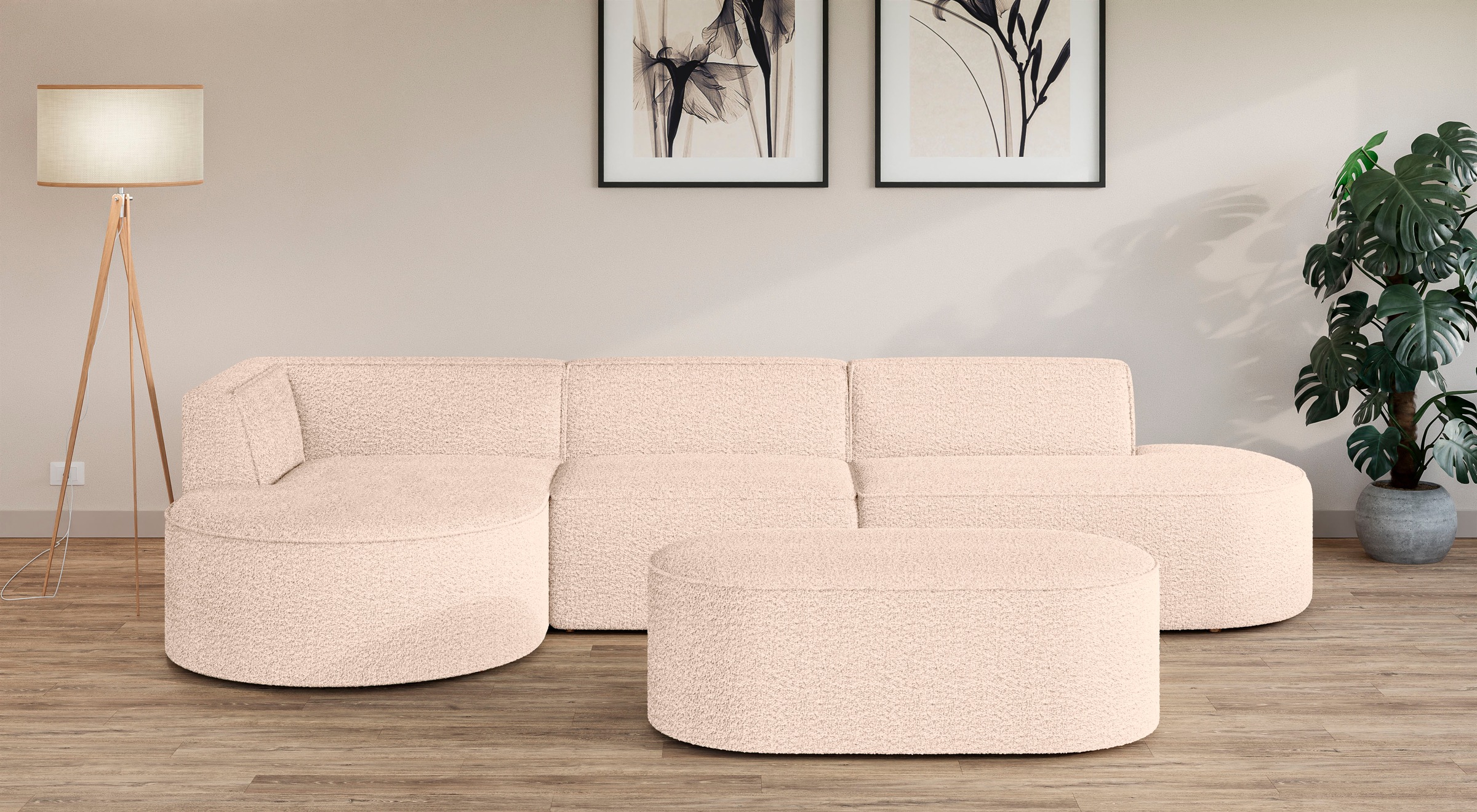 OTTO home Ecksofa »EIVIND Designer Sofa mit Ottomane rechts/links, B/T/H: 3 günstig online kaufen